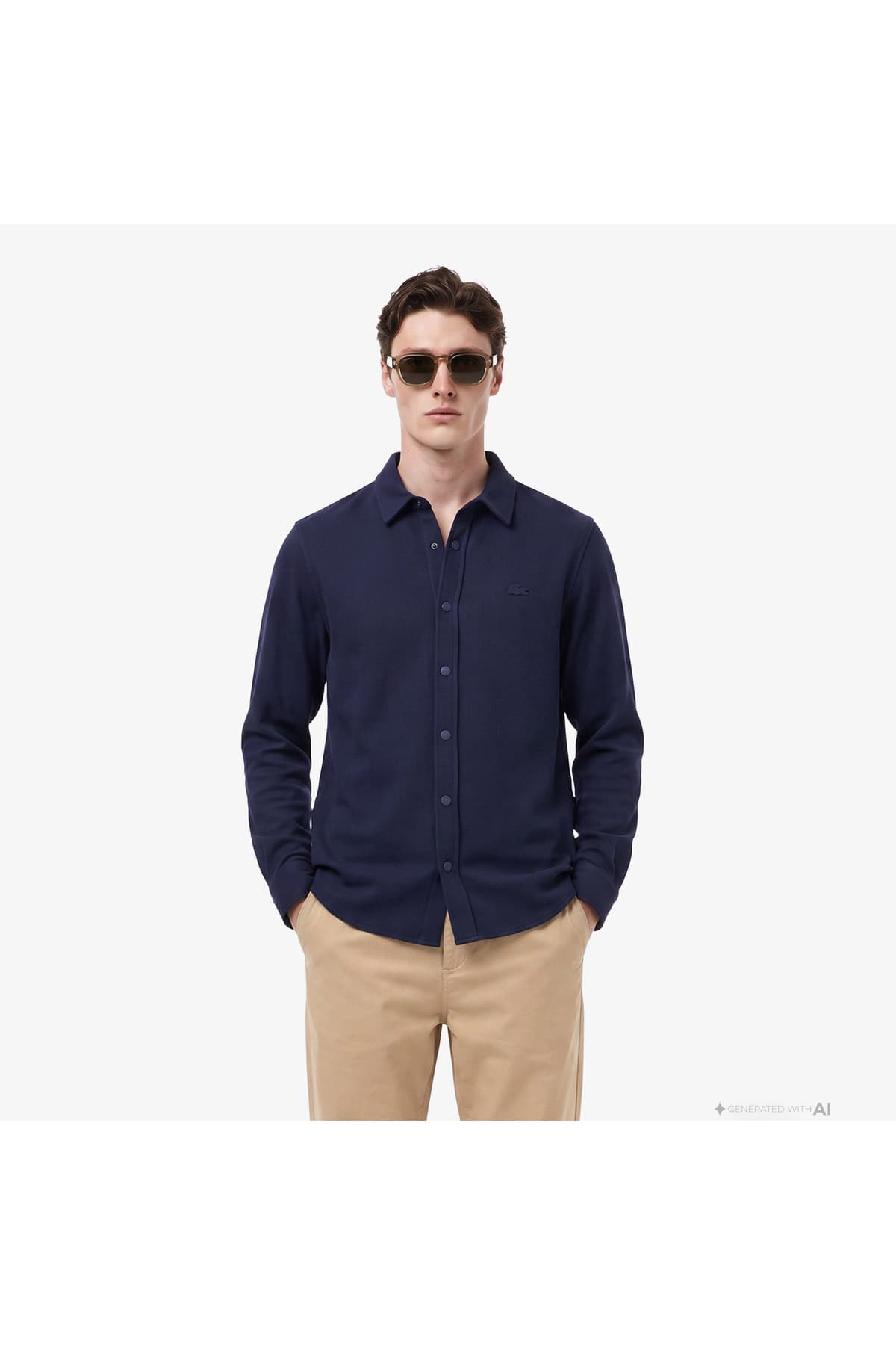 پیراهن مردانه Lacoste فیت معمولی سرمهای پیراهن مردانه Lacoste فیت معمولی سرمهای