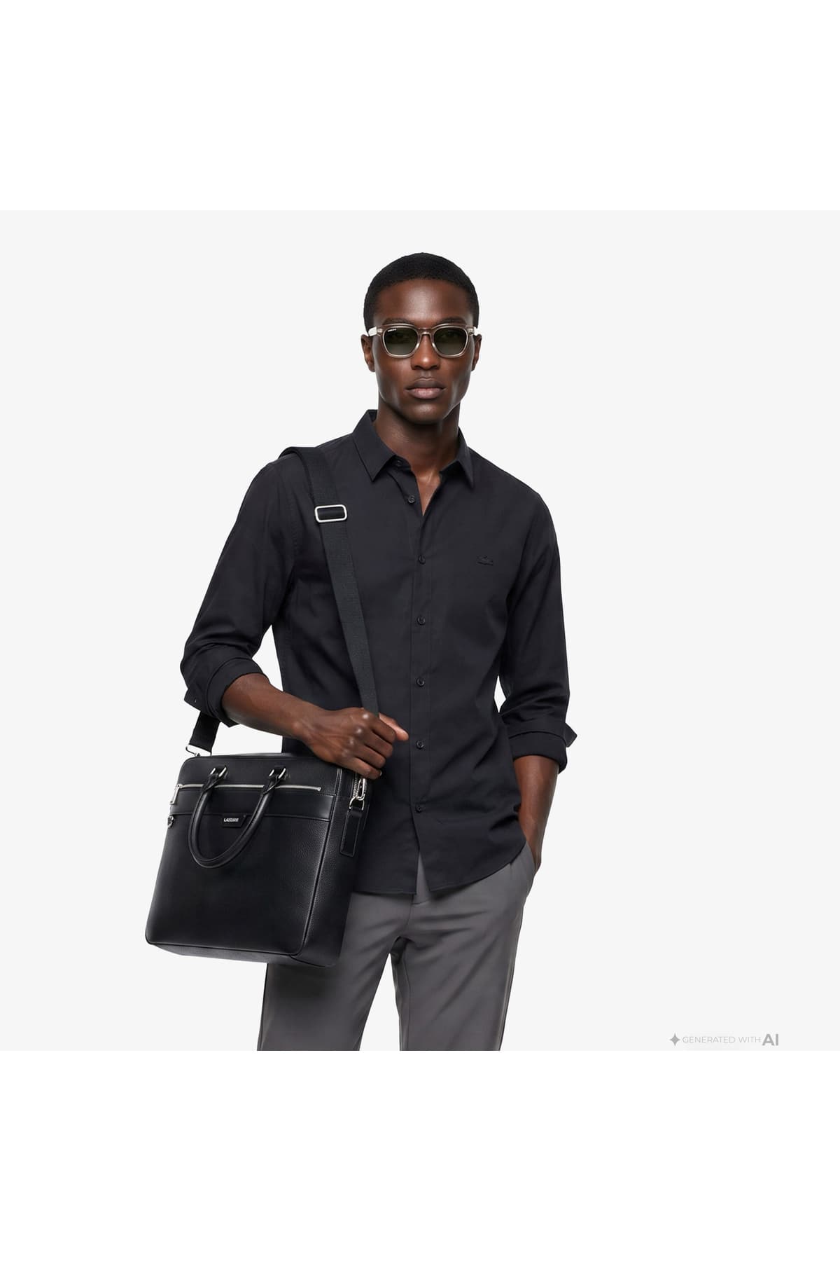 پیراهن مردانه Lacoste فیت اسلیم مشکی پیراهن مردانه Lacoste فیت اسلیم مشکی