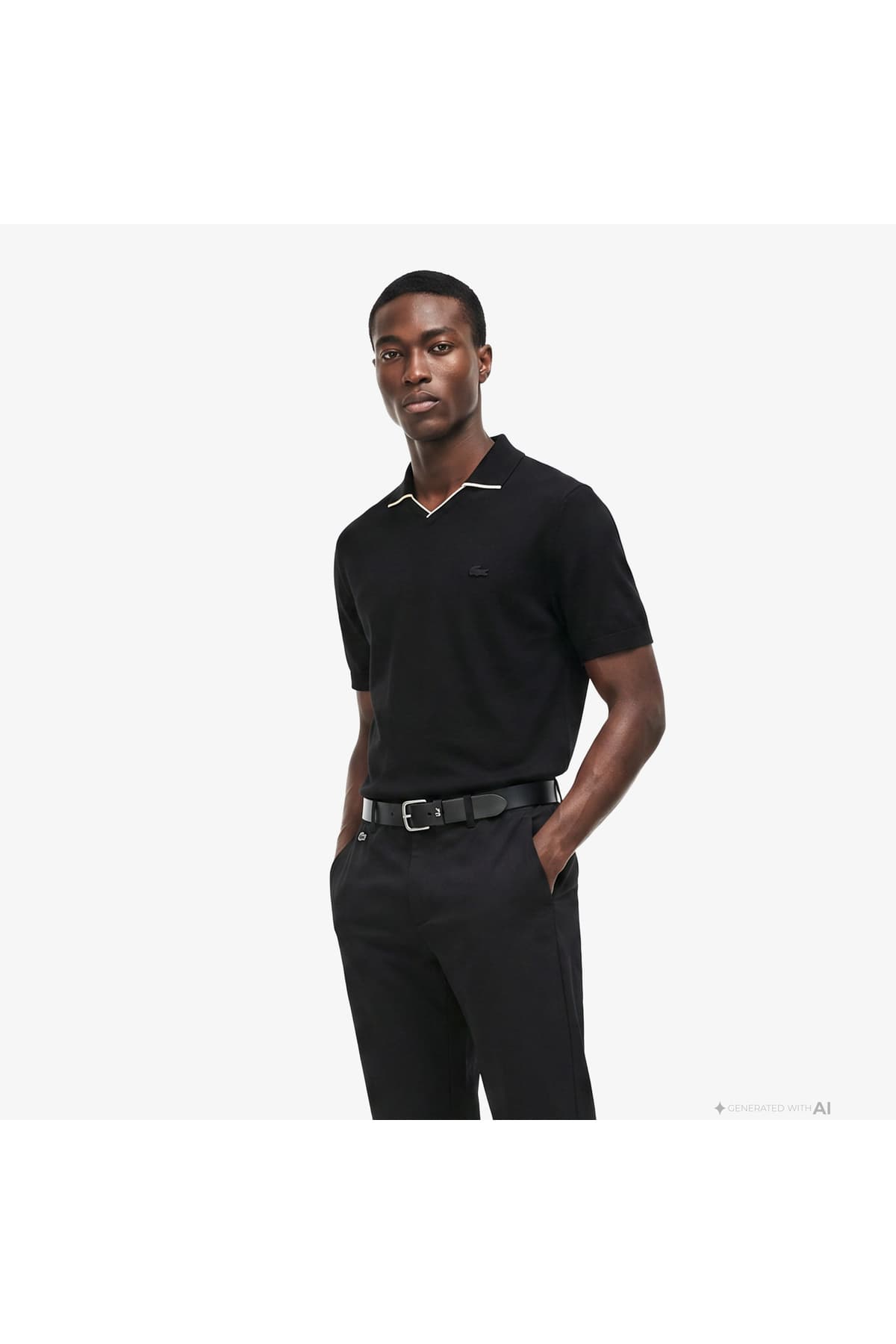 پولوشرت مردانه Lacoste بافت پشمی فیت معمولی آستین کوتاه مشکی پولوشرت مردانه Lacoste بافت پشمی فیت معمولی آستین کوتاه مشکی