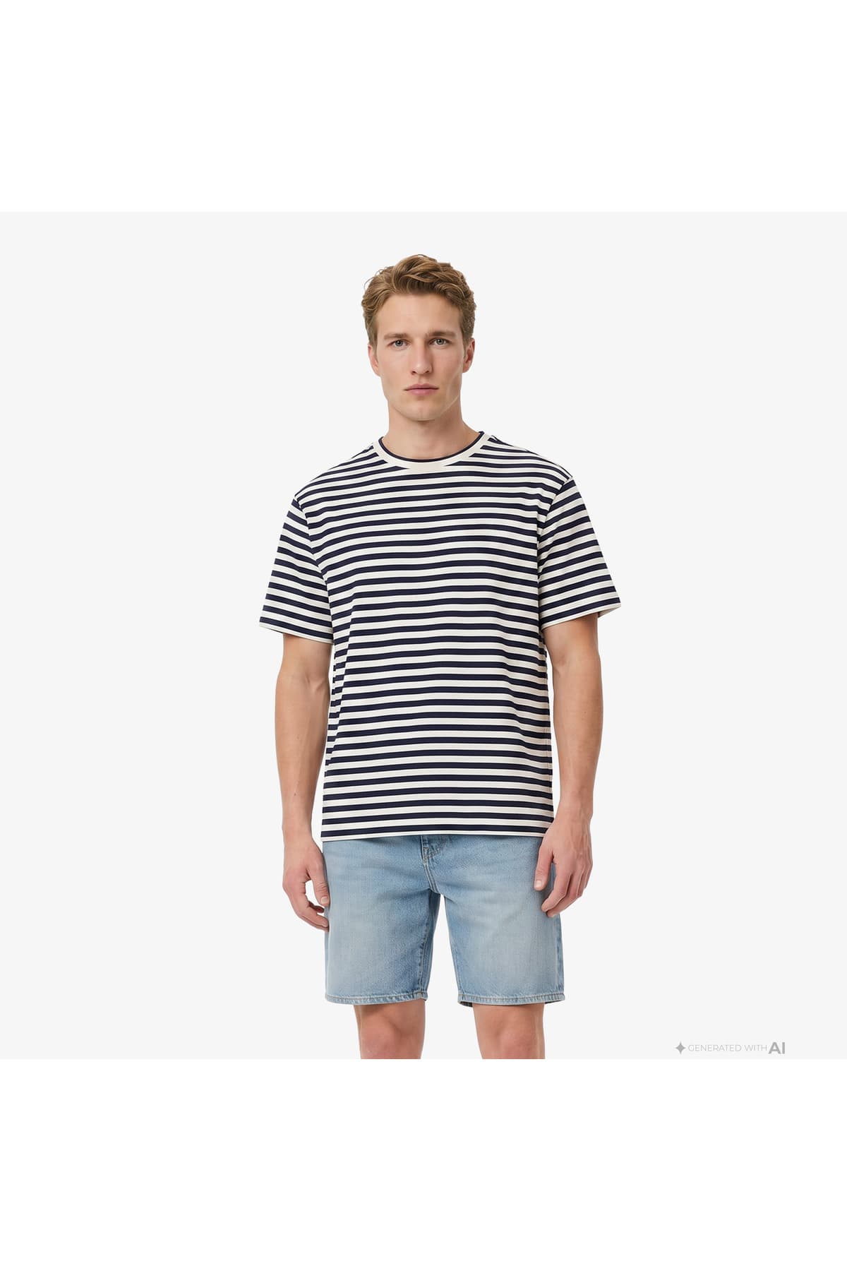 تیشرت مردانه Lacoste ریلکس فیت یقه گرد راهراه سرمهای تیشرت مردانه Lacoste ریلکس فیت یقه گرد راهراه سرمهای