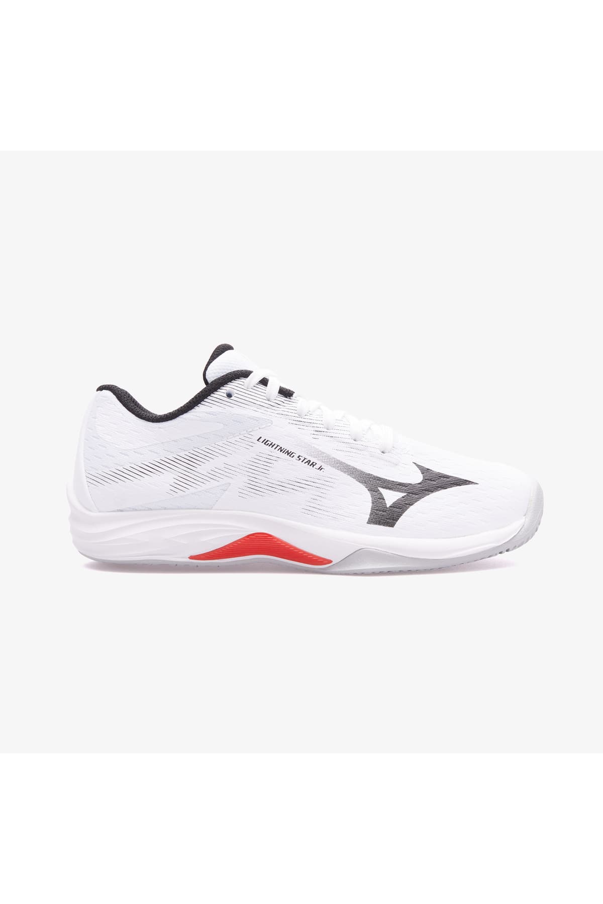 کفش والیبال کودکانه Mizuno سفید و مشکی مدل Lightning Star Jr کفش والیبال کودکانه Mizuno سفید و مشکی مدل Lightning Star Jr