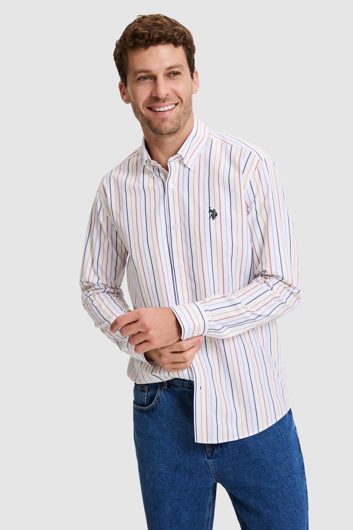پیراهن مردانه U.S. Polo Assn. زرد آستین بلند مدل 50324651-VR044 پیراهن مردانه U.S. Polo Assn. زرد آستین بلند مدل 50324651-VR044