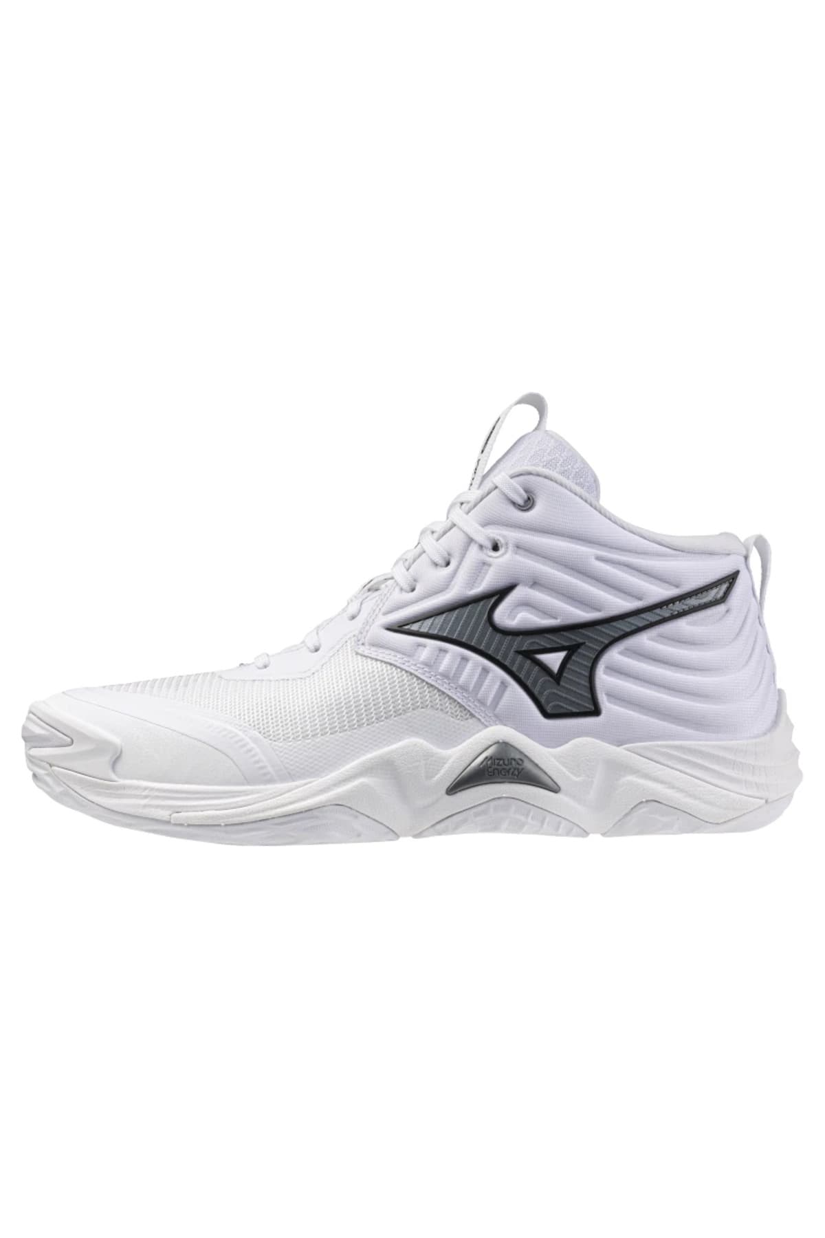کفش والیبال یونیسکس Mizuno مدل Wave Momentum Elite MID سفید و خاکستری کفش والیبال یونیسکس Mizuno مدل Wave Momentum Elite MID سفید و خاکستری