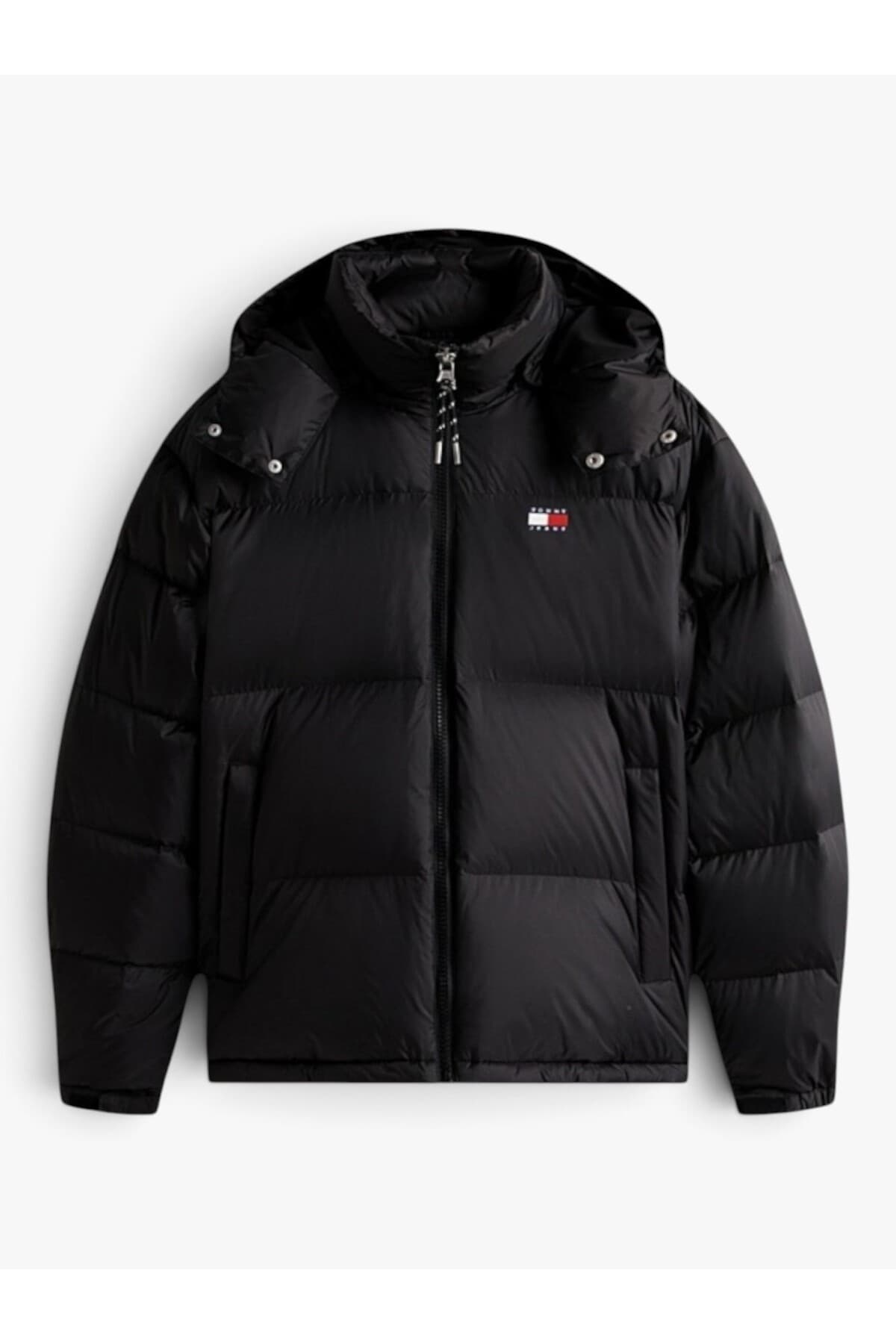 ژاکت مردانه Tommy Hilfiger نایلونی بازیافتی ضدپارگی یقه ایستاده مچبند طوفان لوگودار ژاکت مردانه Tommy Hilfiger نایلونی بازیافتی ضدپارگی یقه ایستاده مچبند طوفان لوگودار