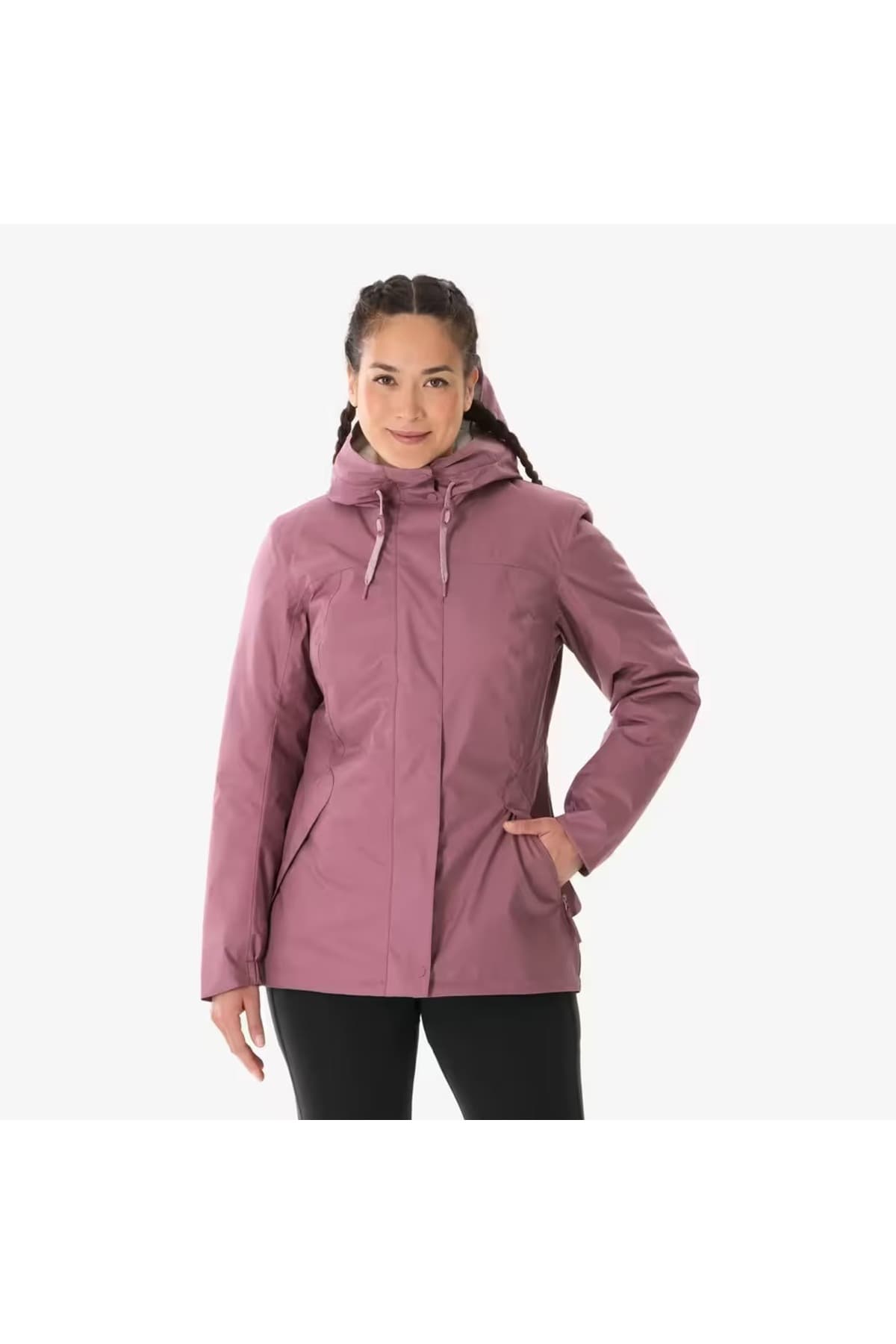 کاپشن زنانه Decathlon ضدآب فضای باز زمستانی خاکستری بنفش مدل NH500 -10 °C کاپشن زنانه Decathlon ضدآب فضای باز زمستانی خاکستری بنفش مدل NH500 -10 °C