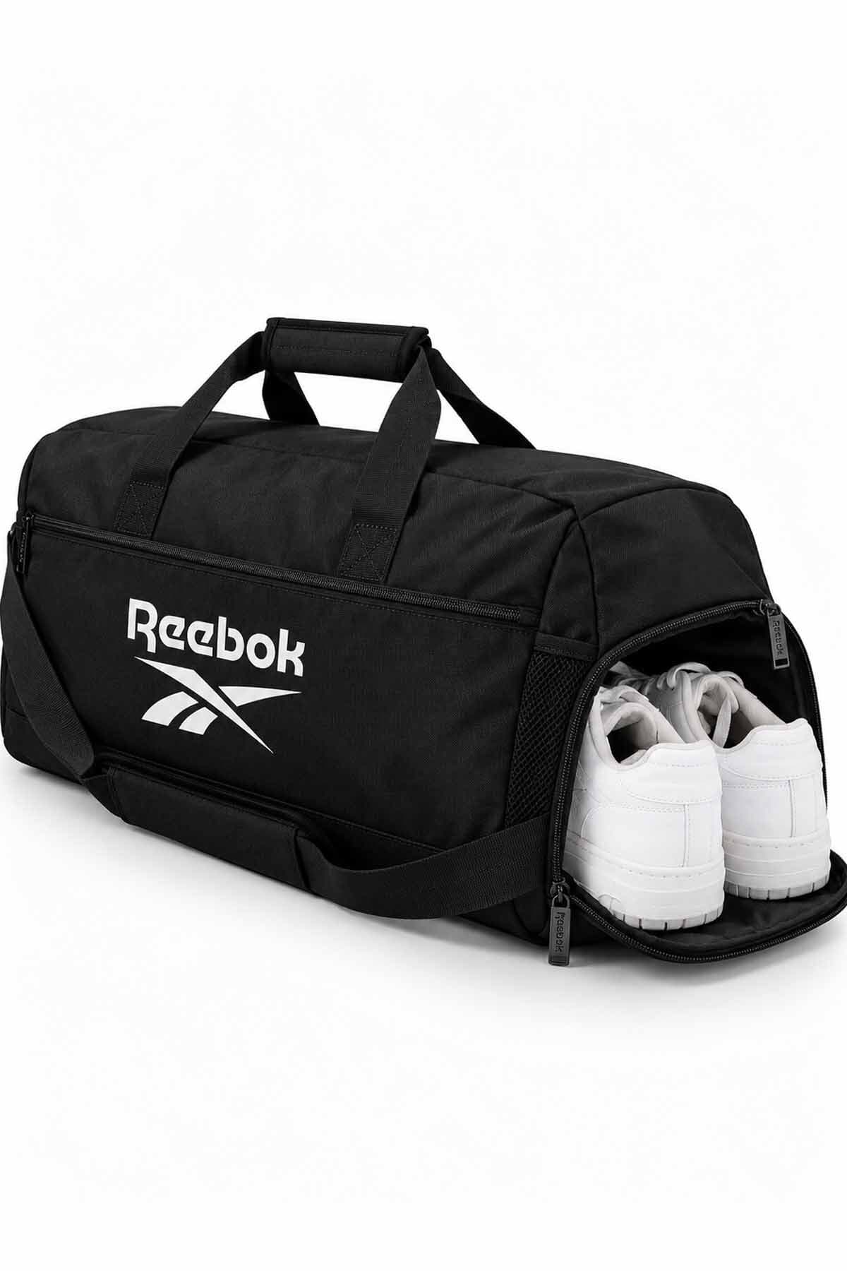 کیف ورزشی یونیسکس Reebok مشکی با بخش کفش و بند دوشی 55X25X25CM کیف ورزشی یونیسکس Reebok مشکی با بخش کفش و بند دوشی 55X25X25CM