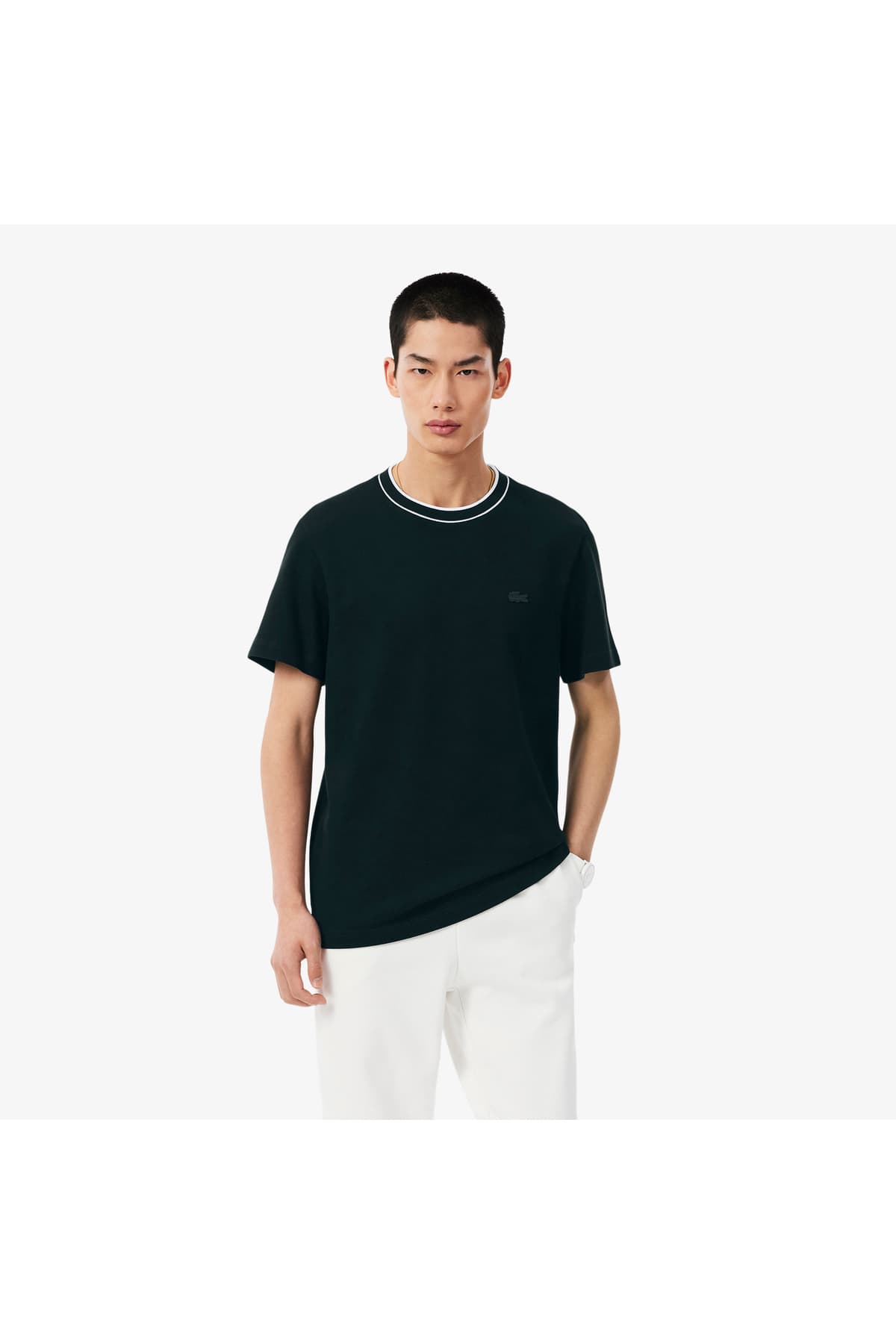 تیشرت مردانه Lacoste فیت معمولی یقه گرد سرمهای تیشرت مردانه Lacoste فیت معمولی یقه گرد سرمهای