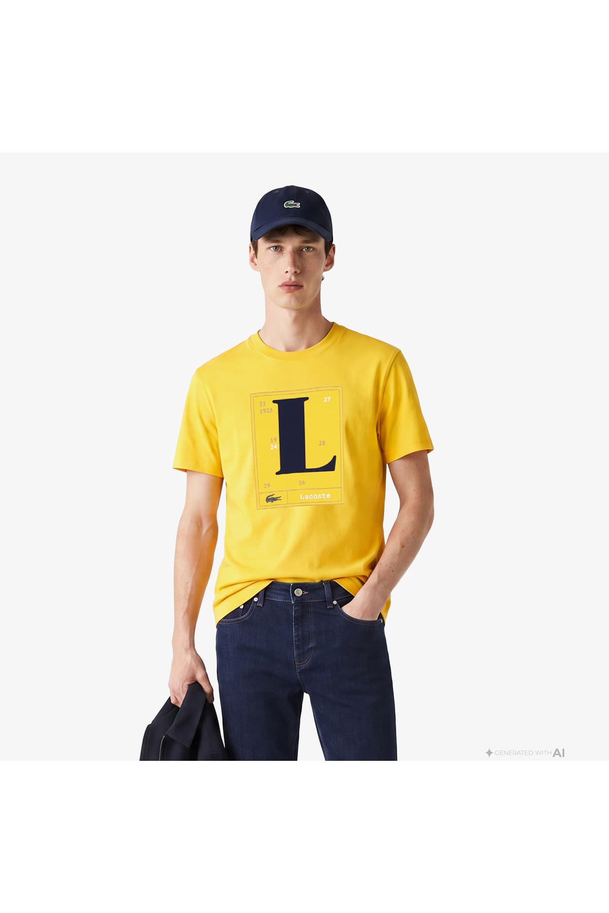 تیشرت مردانه Lacoste فیت کلاسیک یقه گرد چاپی زرد تیشرت مردانه Lacoste فیت کلاسیک یقه گرد چاپی زرد