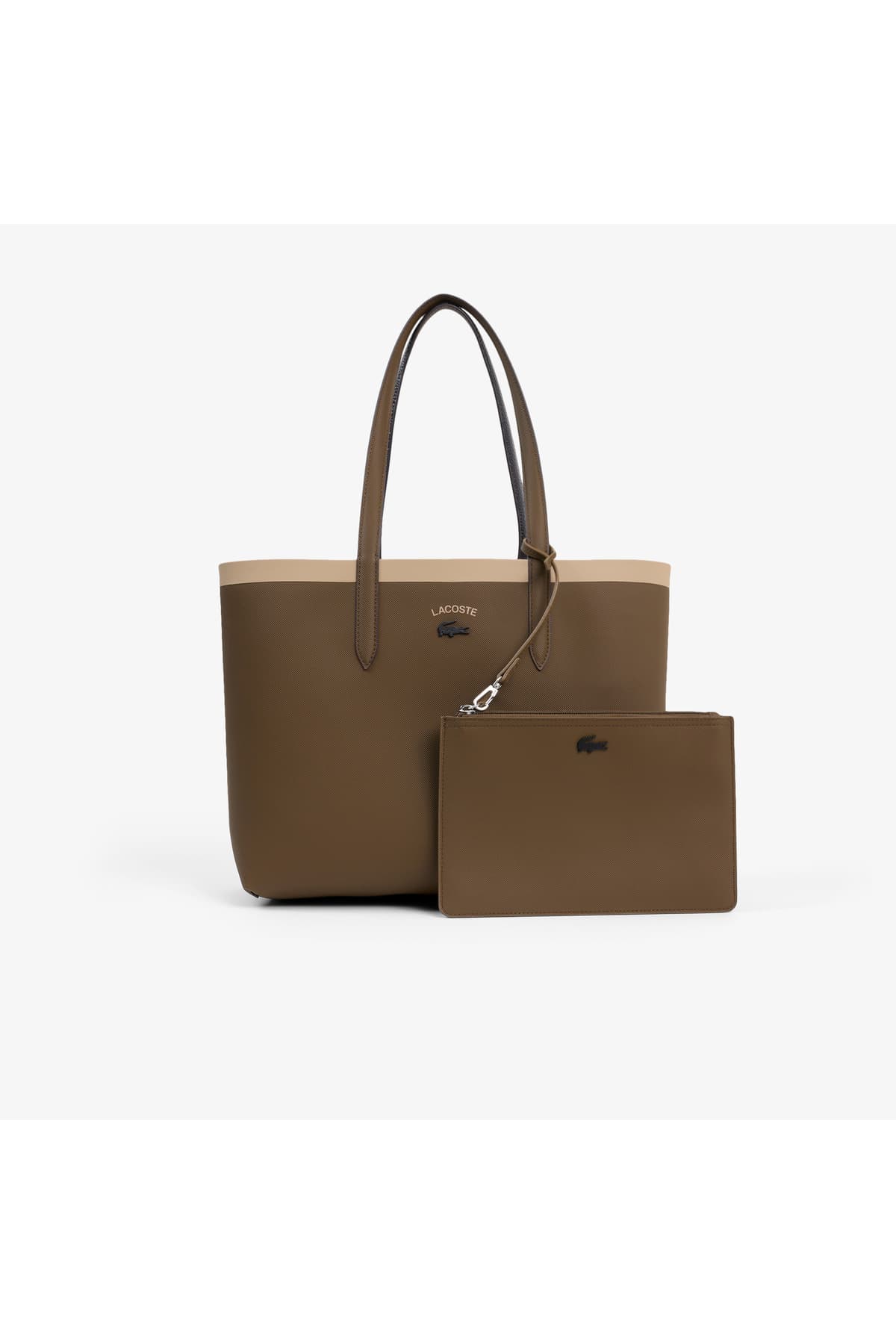 کیف دوشی زنانه Lacoste دوطرفه قهوهای مدل Anna کیف دوشی زنانه Lacoste دوطرفه قهوهای مدل Anna