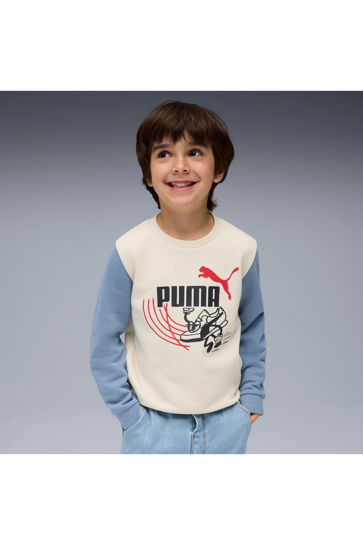 سویشرت کودکانه Puma یقه گرد مدل Little Runners Crew سویشرت کودکانه Puma یقه گرد مدل Little Runners Crew