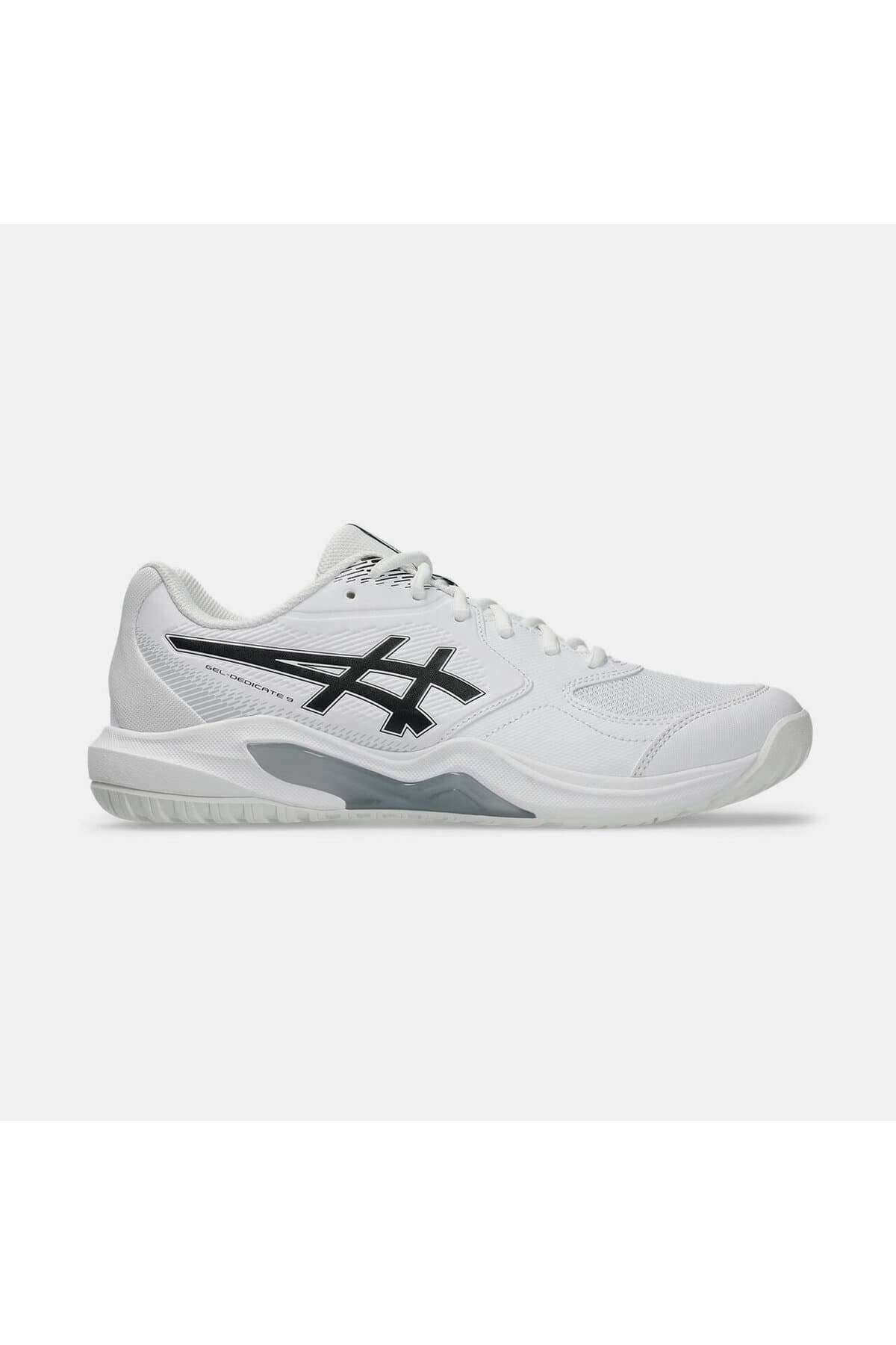 کفش ورزشی تنیس یونیسکس Asics سفید-مشکی مدل Gel-Dedicate 9 کد 1041A543 کفش ورزشی تنیس یونیسکس Asics سفید-مشکی مدل Gel-Dedicate 9 کد 1041A543