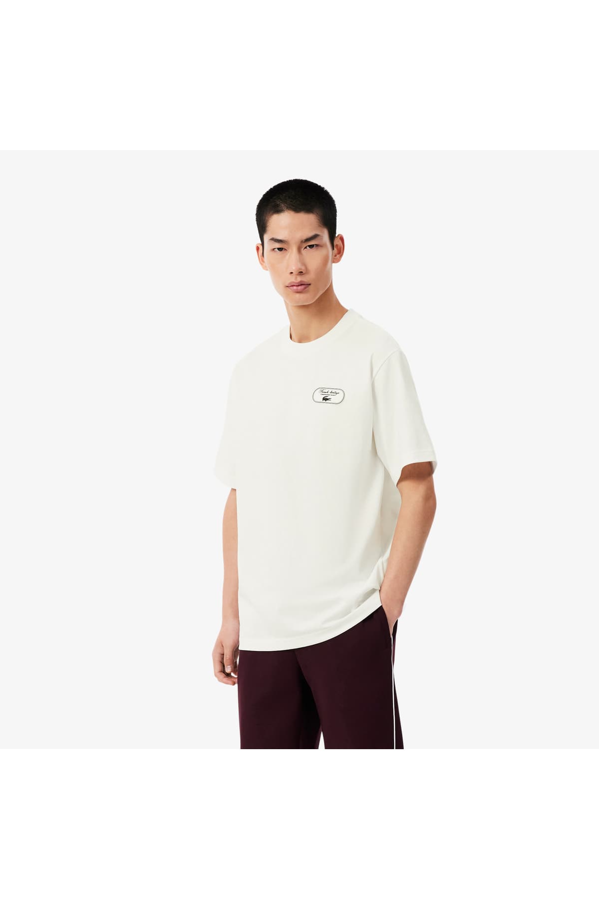 تیشرت مردانه Lacoste SPORT فیت کلاسیک یقه گرد چاپی کرم تیشرت مردانه Lacoste SPORT فیت کلاسیک یقه گرد چاپی کرم