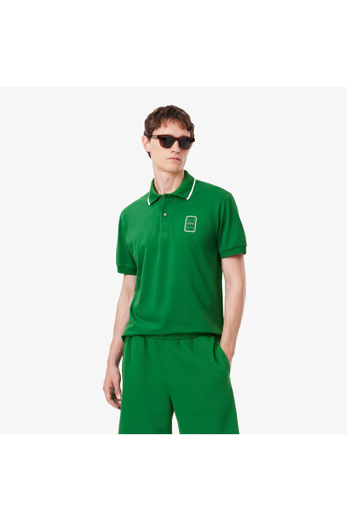پولو مردانه Lacoste فیت کلاسیک رنگ سبز پولو مردانه Lacoste فیت کلاسیک رنگ سبز
