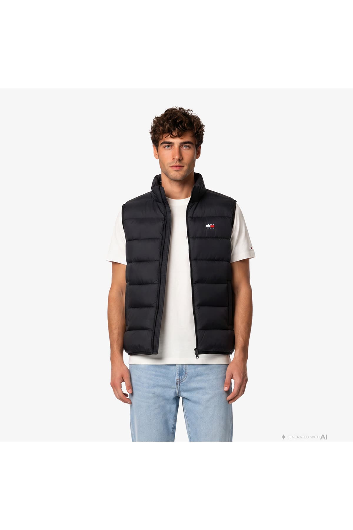 جلیقه مردانه Tommy Hilfiger مشکی با لوگو مناسب استفاده روزانه جلیقه مردانه Tommy Hilfiger مشکی با لوگو مناسب استفاده روزانه