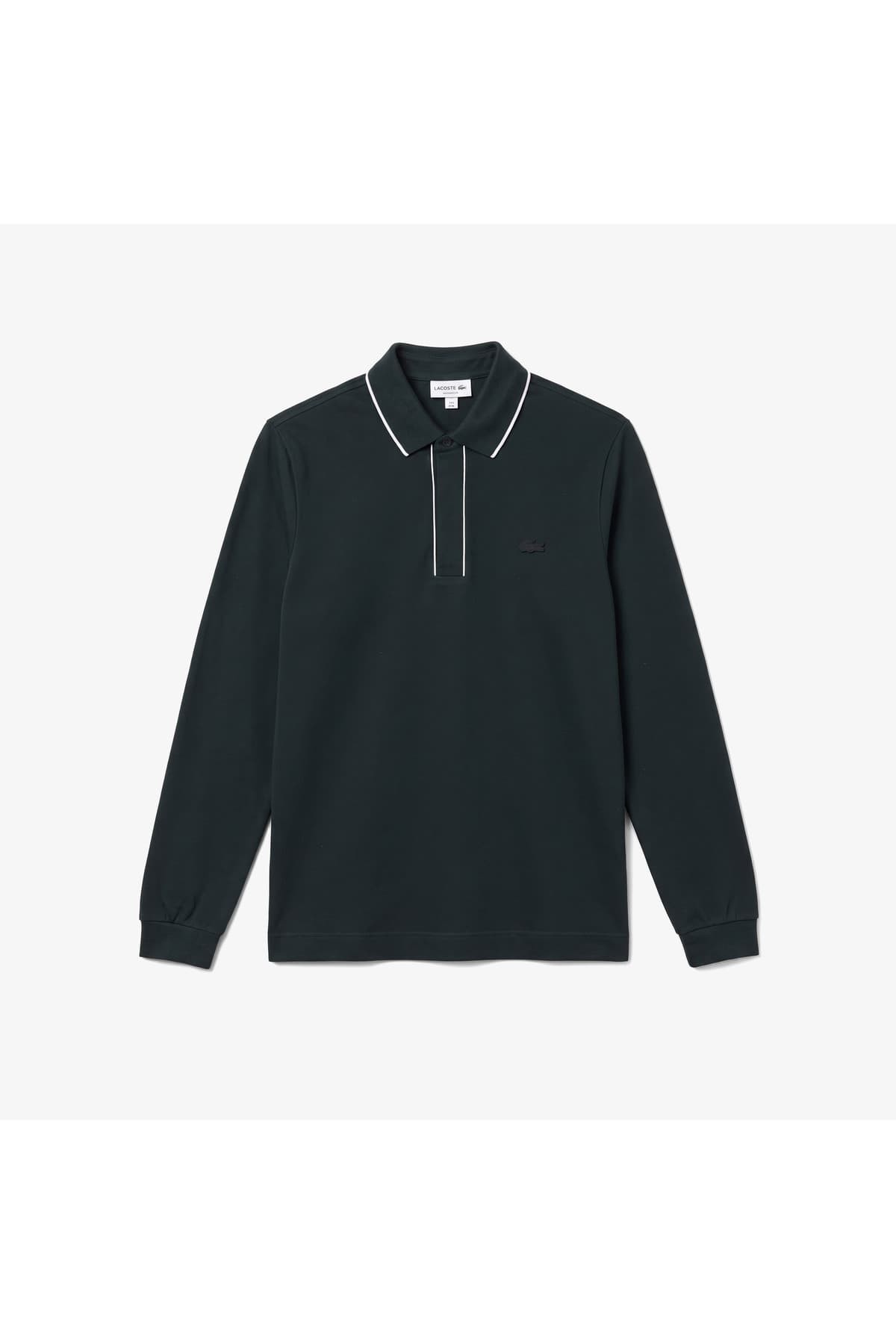 پولو مردانه Lacoste فیت معمولی آستین بلند سبز تیره مدل Paris پولو مردانه Lacoste فیت معمولی آستین بلند سبز تیره مدل Paris
