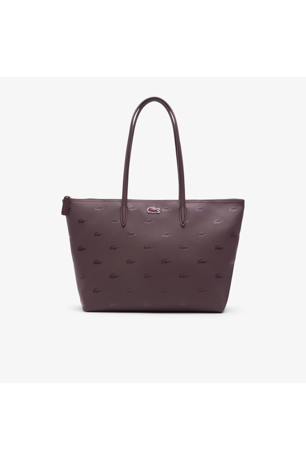 کیف دوشی زنانه Lacoste طرحدار زرشکی سایز بزرگ مدل L.12.12 کیف دوشی زنانه Lacoste طرحدار زرشکی سایز بزرگ مدل L.12.12