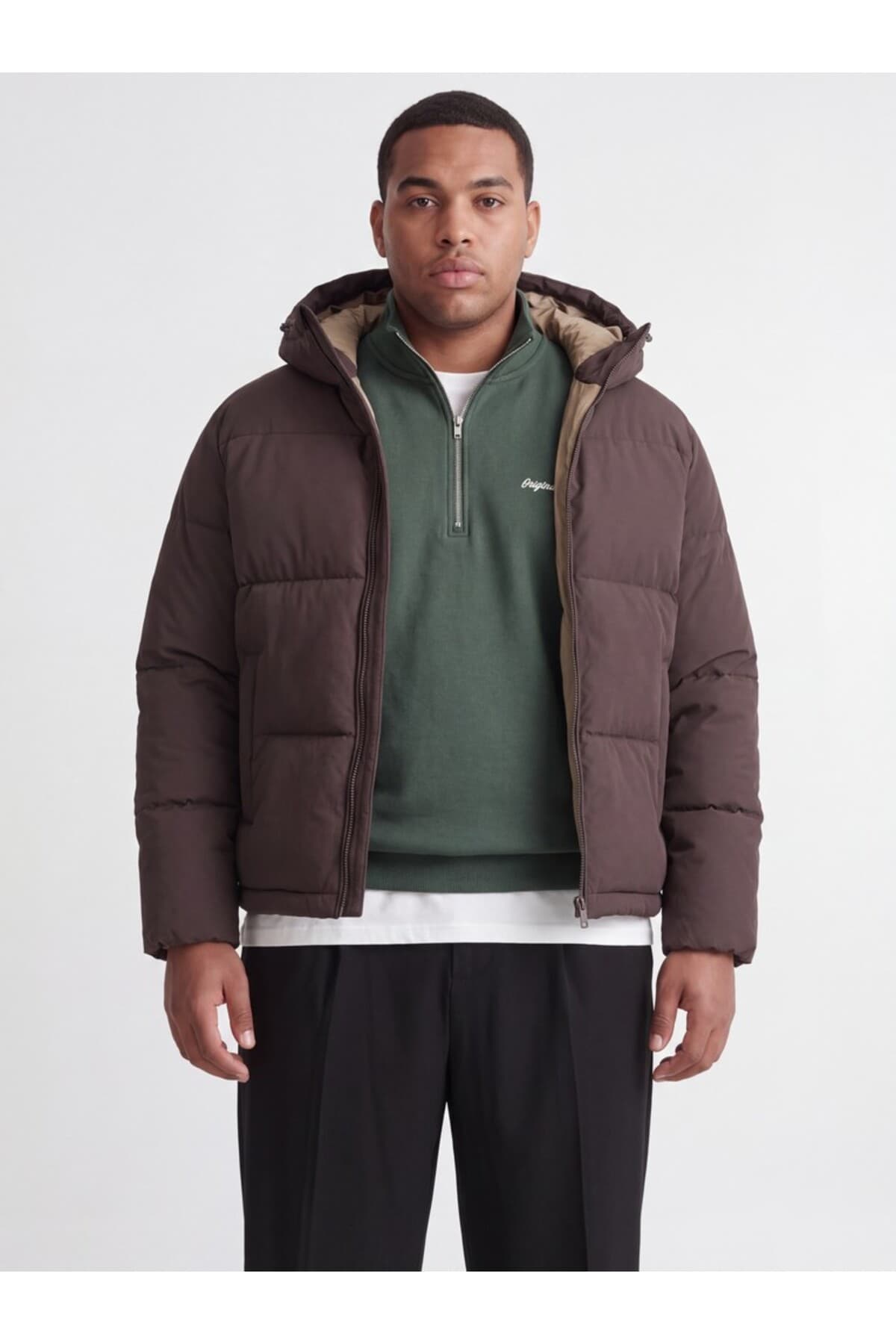 کاپشن پافر مردانه Jack & Jones قهوهای بزرگسایز مدل Jjgalaxy کاپشن پافر مردانه Jack & Jones قهوهای بزرگسایز مدل Jjgalaxy