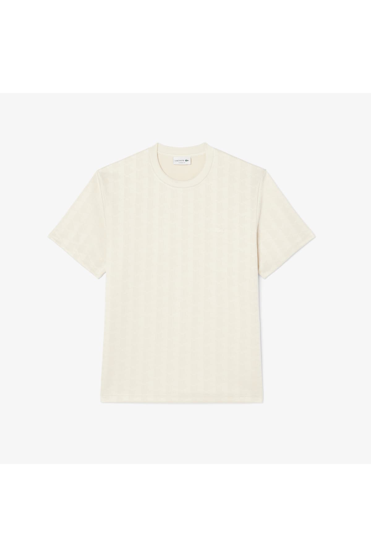 تیشرت مردانه Lacoste فیت کلاسیک یقه گرد مونوگرام کرم تیشرت مردانه Lacoste فیت کلاسیک یقه گرد مونوگرام کرم