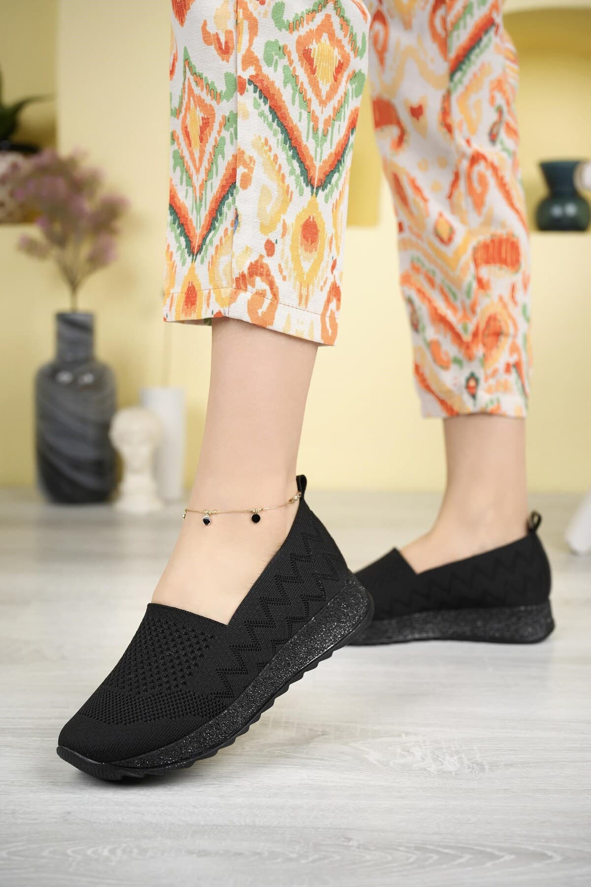 کفش زنانه تابستانی تریکو مشکی Nesil Shoes مدل Aky 055 کفش زنانه تابستانی تریکو مشکی Nesil Shoes مدل Aky 055