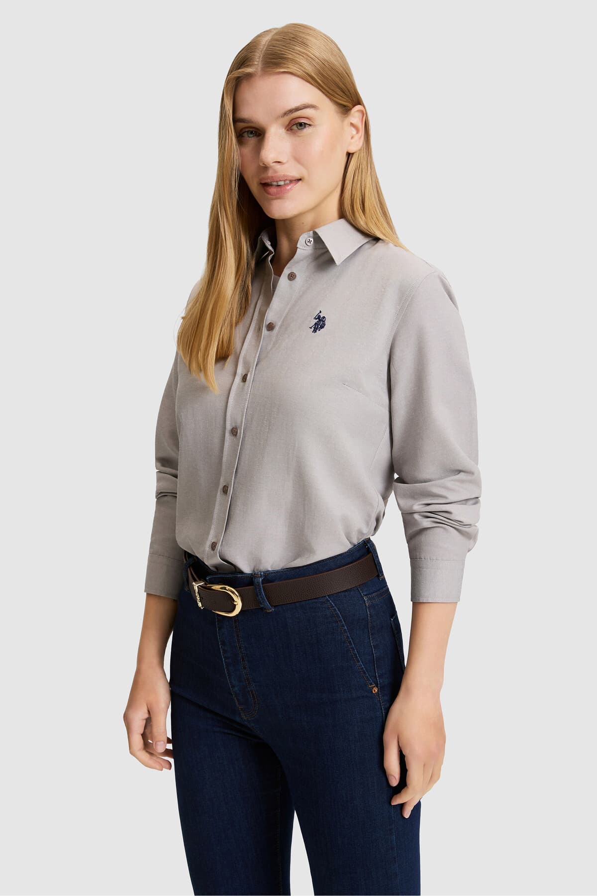 پیراهن زنانه U.S. Polo Assn. خاکستری آستین بلند بیسیک مدل 50324791-VR024 پیراهن زنانه U.S. Polo Assn. خاکستری آستین بلند بیسیک مدل 50324791-VR024