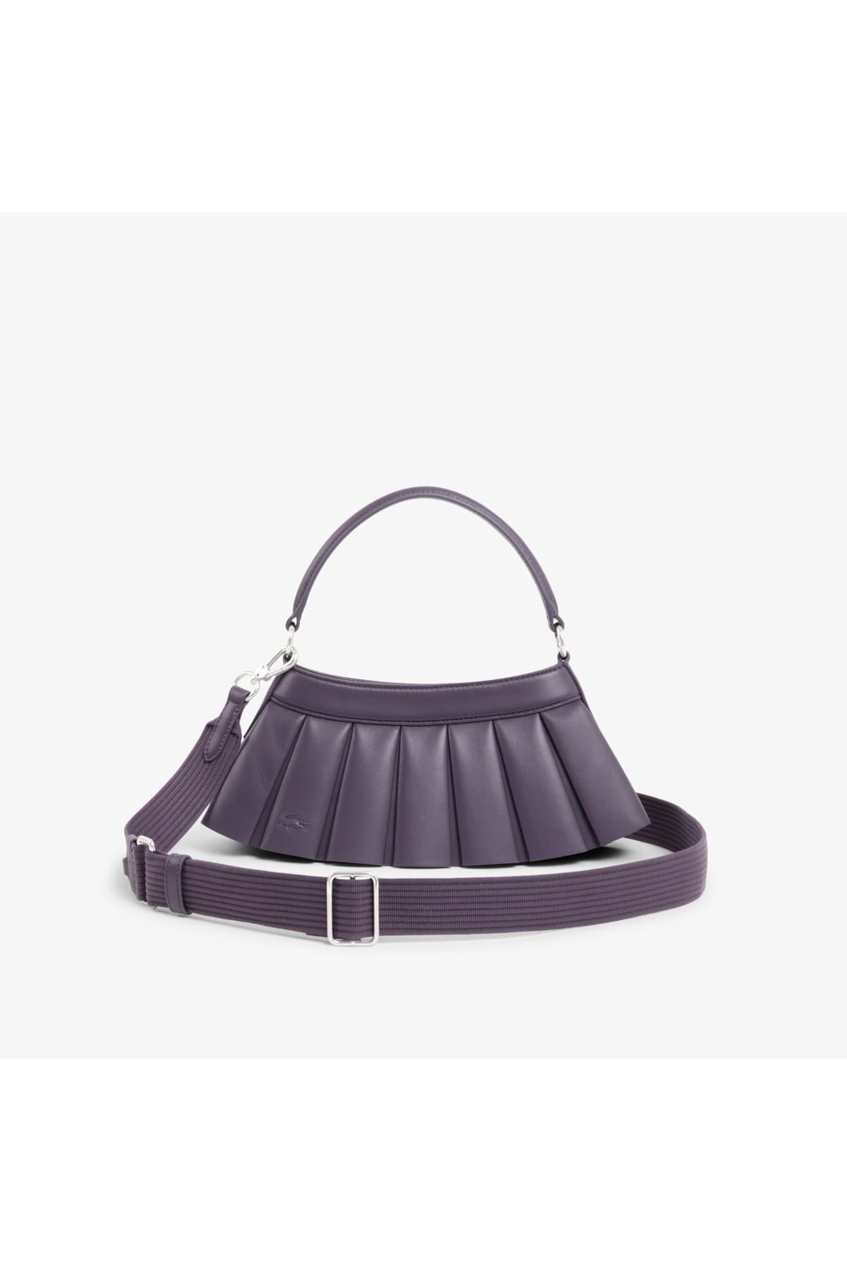 کیف دوشی زنانه Lacoste چرمی بنفش مدل H Lenglen کیف دوشی زنانه Lacoste چرمی بنفش مدل H Lenglen