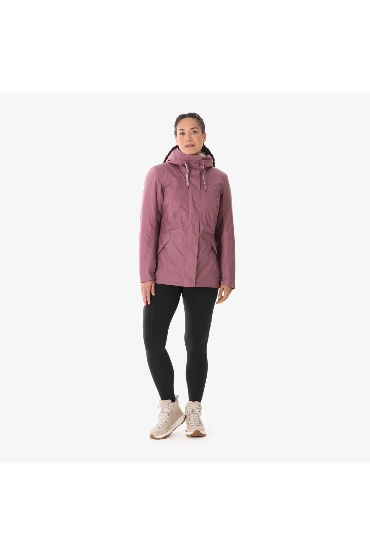 کاپشن برفی زنانه Decathlon Quechua ضد آب بنفش مدل NH500 -10 °C کاپشن برفی زنانه Decathlon Quechua ضد آب بنفش مدل NH500 -10 °C