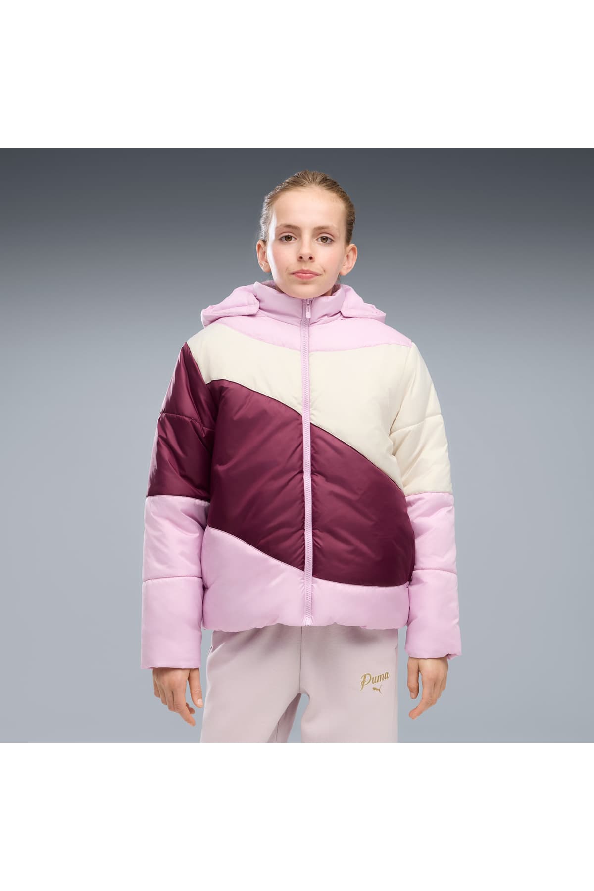 کاپشن بچگانه Puma صورتی مدل 694631-47 کاپشن بچگانه Puma صورتی مدل 694631-47