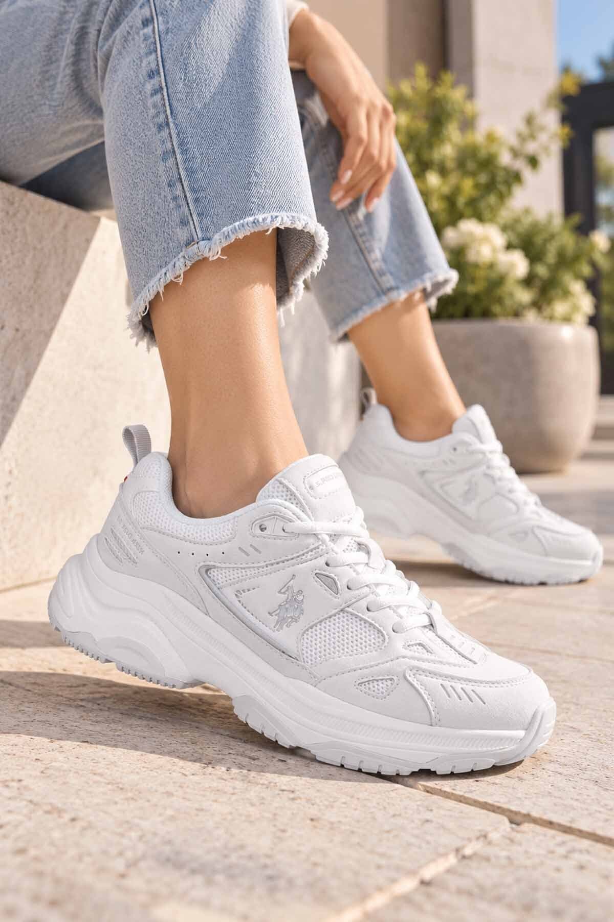 کفش اسنیکر زنانه U.S. Polo Assn. کف ضخیم چانکی خاکستری سفید کفش اسنیکر زنانه U.S. Polo Assn. کف ضخیم چانکی خاکستری سفید