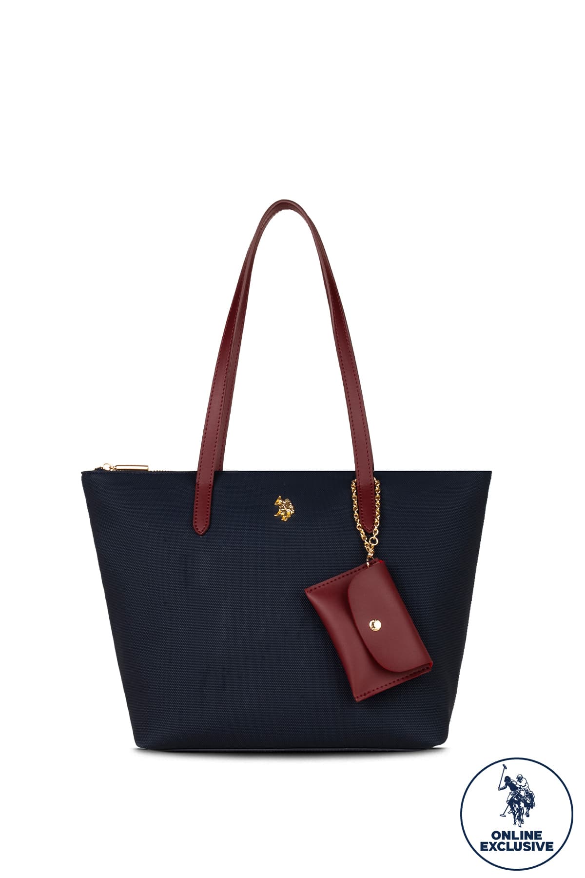 کیف دوشی زنانه U.S. Polo Assn. سرمهای و زرشکی مدل Us26303 کیف دوشی زنانه U.S. Polo Assn. سرمهای و زرشکی مدل Us26303