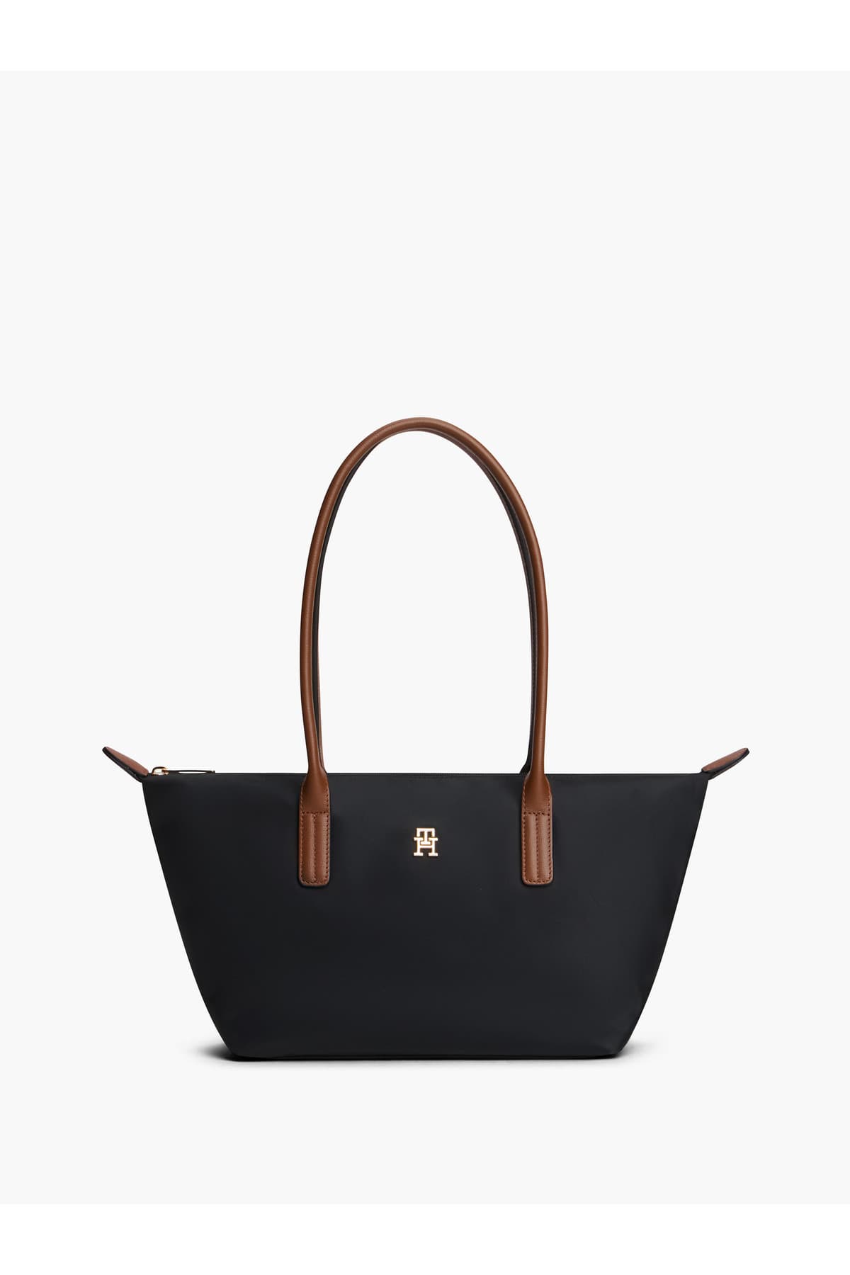 کیف دوشی زنانه Tommy Hilfiger مشکی با لوگوی فلزی TH و زیپدار کیف دوشی زنانه Tommy Hilfiger مشکی با لوگوی فلزی TH و زیپدار