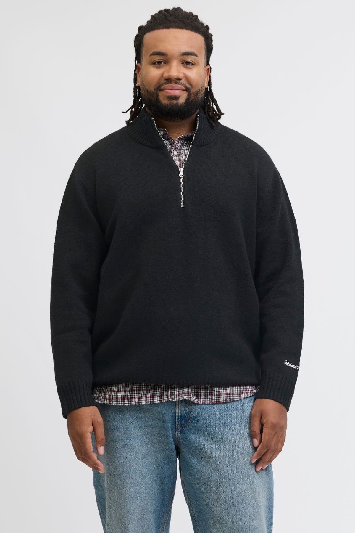 پلیور بافتنی مردانه Jack & Jones سایز بزرگ گلدوزی فیت گشاد مدل Norrebro پلیور بافتنی مردانه Jack & Jones سایز بزرگ گلدوزی فیت گشاد مدل Norrebro