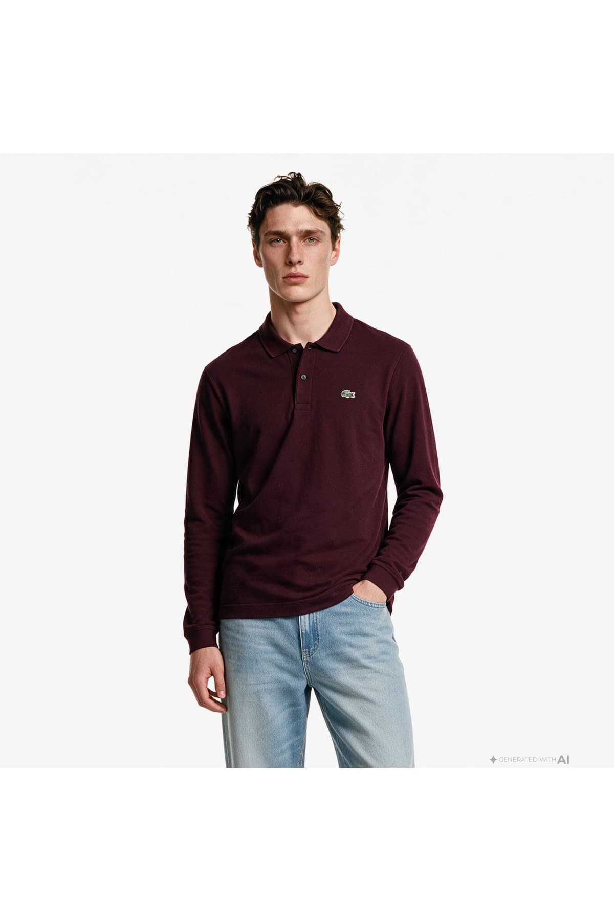 پولوی مردانه Lacoste فیت اسلیم آستین بلند زرشکی مدل L.12.12 پولوی مردانه Lacoste فیت اسلیم آستین بلند زرشکی مدل L.12.12