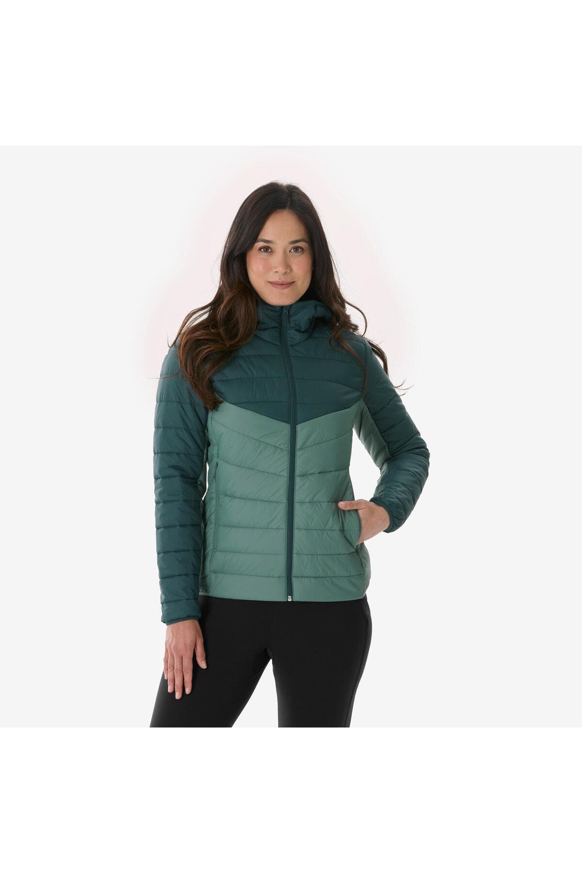 ژاکت پفی زنانه Decathlon Quechua سبز مدل MH500 -6° ژاکت پفی زنانه Decathlon Quechua سبز مدل MH500 -6°