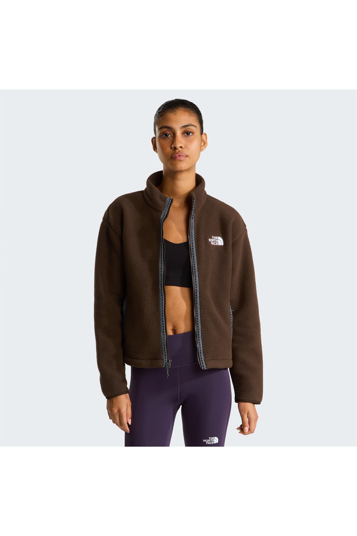 پولار زنانه The North Face قهوهای زیپ تمام مدل Fleeski پولار زنانه The North Face قهوهای زیپ تمام مدل Fleeski