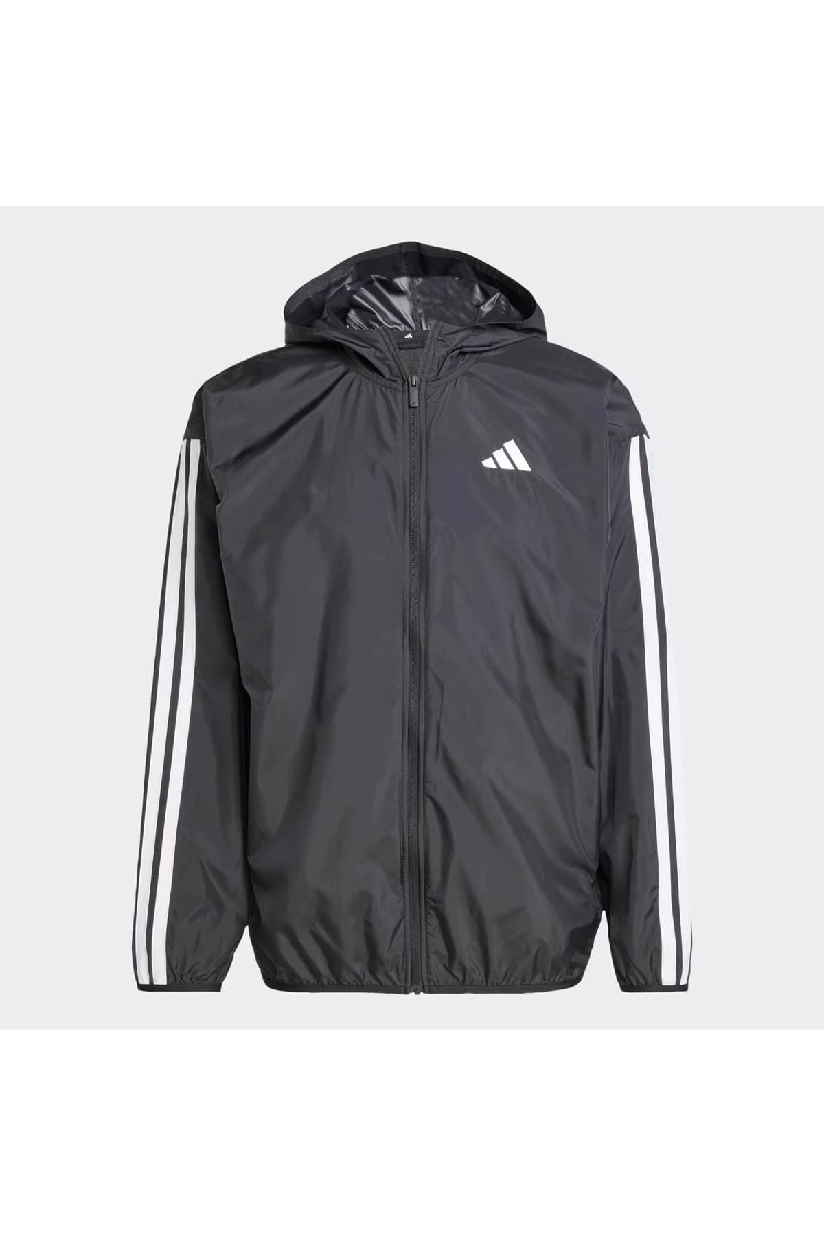 ژاکت مردانه بارانی و بادگیر adidas Essentials 3 مشکی-سفید مدل JE6325 ژاکت مردانه بارانی و بادگیر adidas Essentials 3 مشکی-سفید مدل JE6325