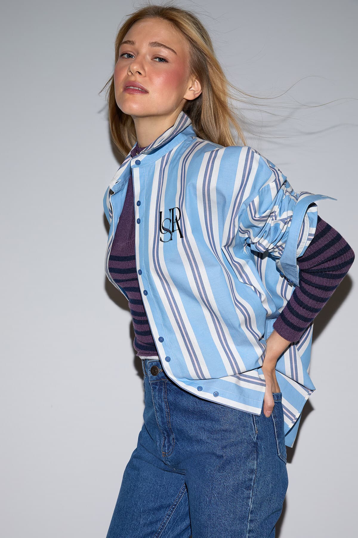 پیراهن زنانه U.S. Polo Assn. آبی آستین بلند مدل 50332418-VR036 پیراهن زنانه U.S. Polo Assn. آبی آستین بلند مدل 50332418-VR036