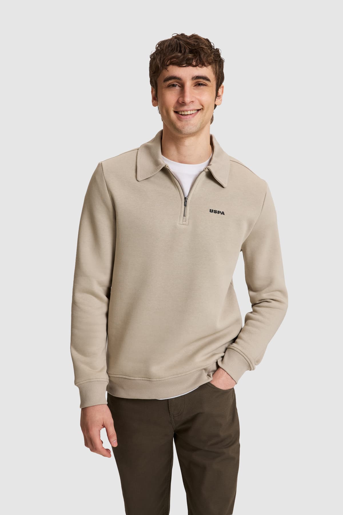 سوئیشرت مردانه U.S. Polo Assn. بژ بیسیک مدل 50333230-VR137 سوئیشرت مردانه U.S. Polo Assn. بژ بیسیک مدل 50333230-VR137