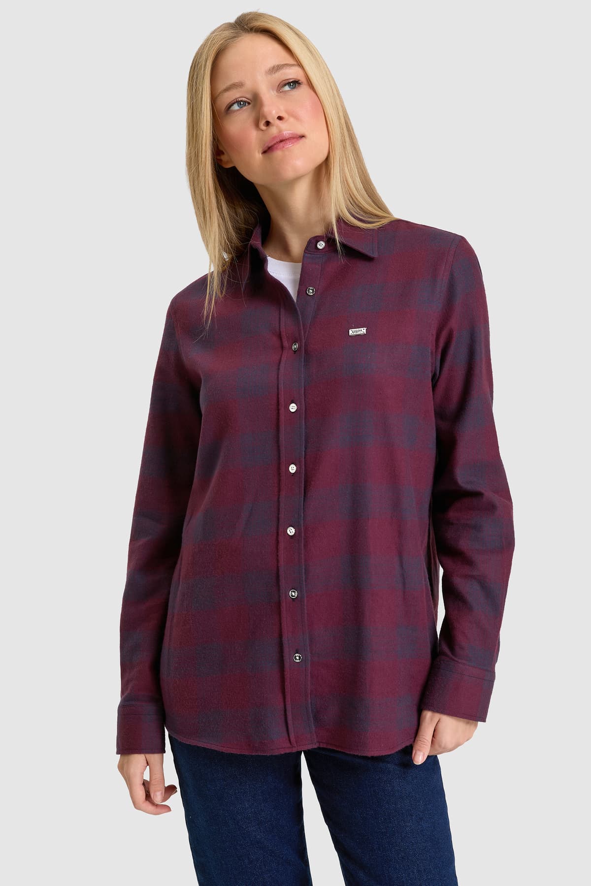 پیراهن زنانه U.S. Polo Assn. عنابی آستین بلند مدل 50331866-VR180 پیراهن زنانه U.S. Polo Assn. عنابی آستین بلند مدل 50331866-VR180
