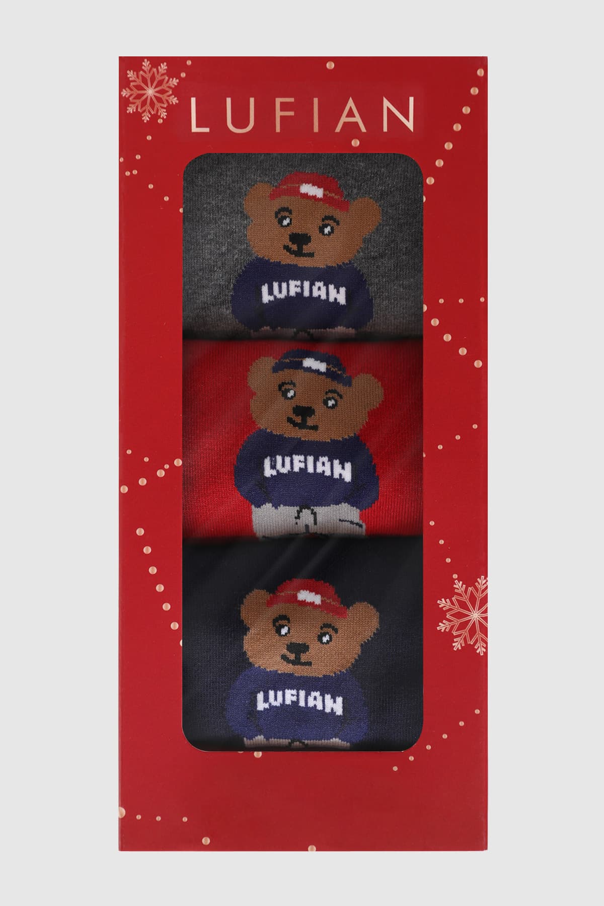 جوراب مردانه LUFIAN ست 3 تایی Bear استاندارد جوراب مردانه LUFIAN ست 3 تایی Bear استاندارد
