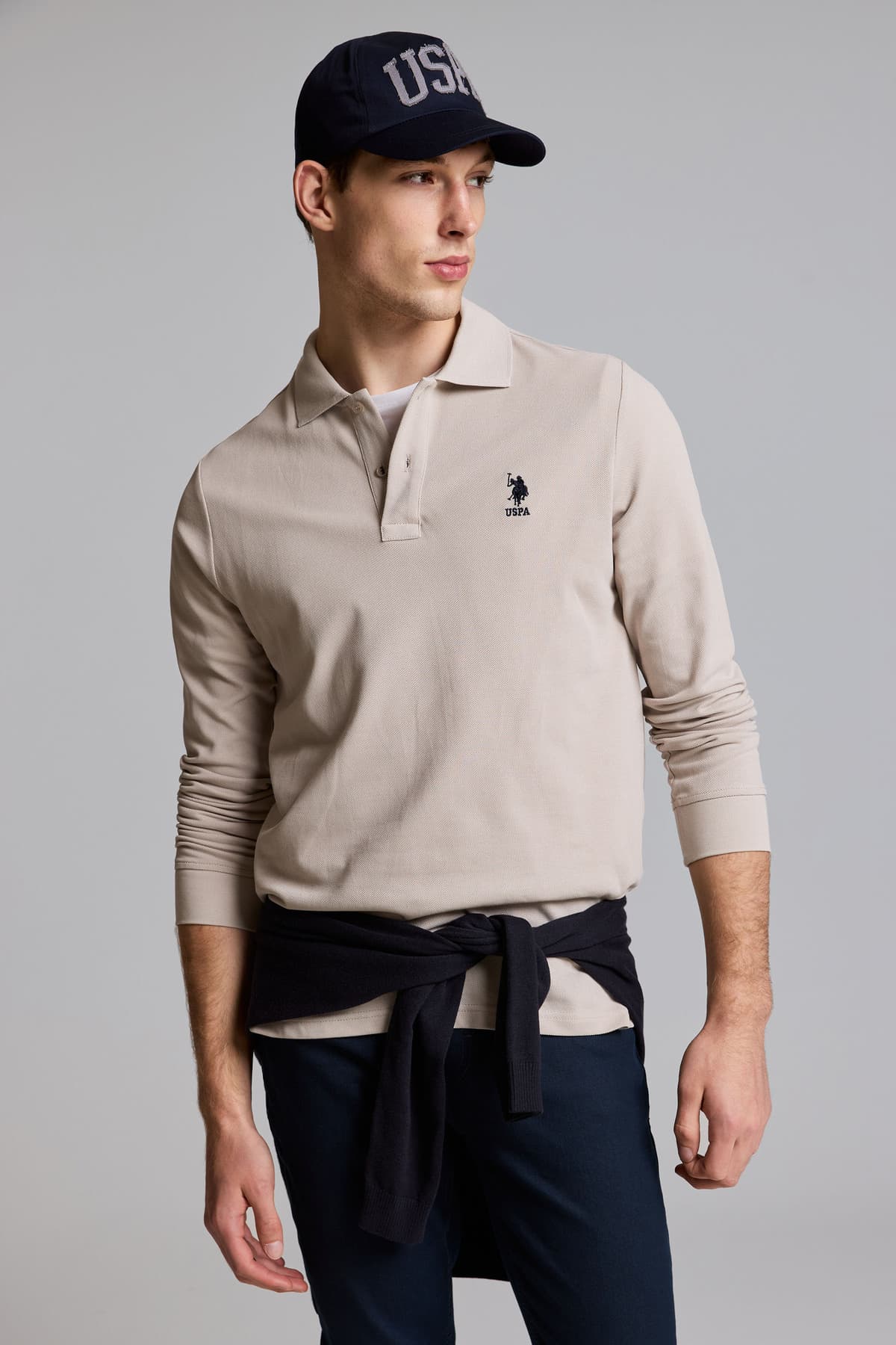 سوئیشرت مردانه U.S. Polo Assn. یقه پولو فیت معمولی نخی %100 رنگ سنگی مدل 50329450-VR049 سوئیشرت مردانه U.S. Polo Assn. یقه پولو فیت معمولی نخی %100 رنگ سنگی مدل 50329450-VR049