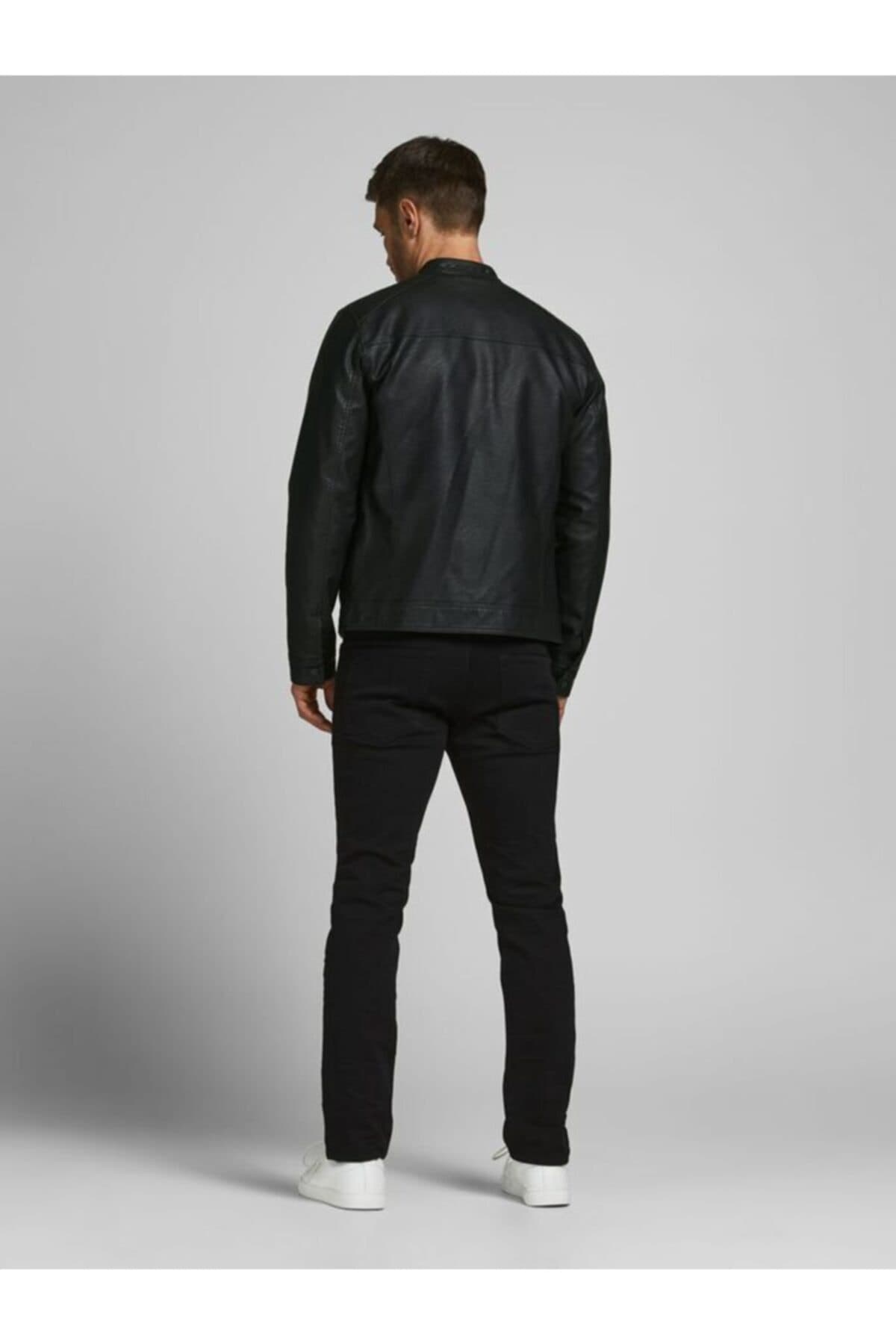 ژاکت مردانه Jack & Jones کلاسیک چرم مصنوعی مدل Jjewarner 12182461 ژاکت مردانه Jack & Jones کلاسیک چرم مصنوعی مدل Jjewarner 12182461