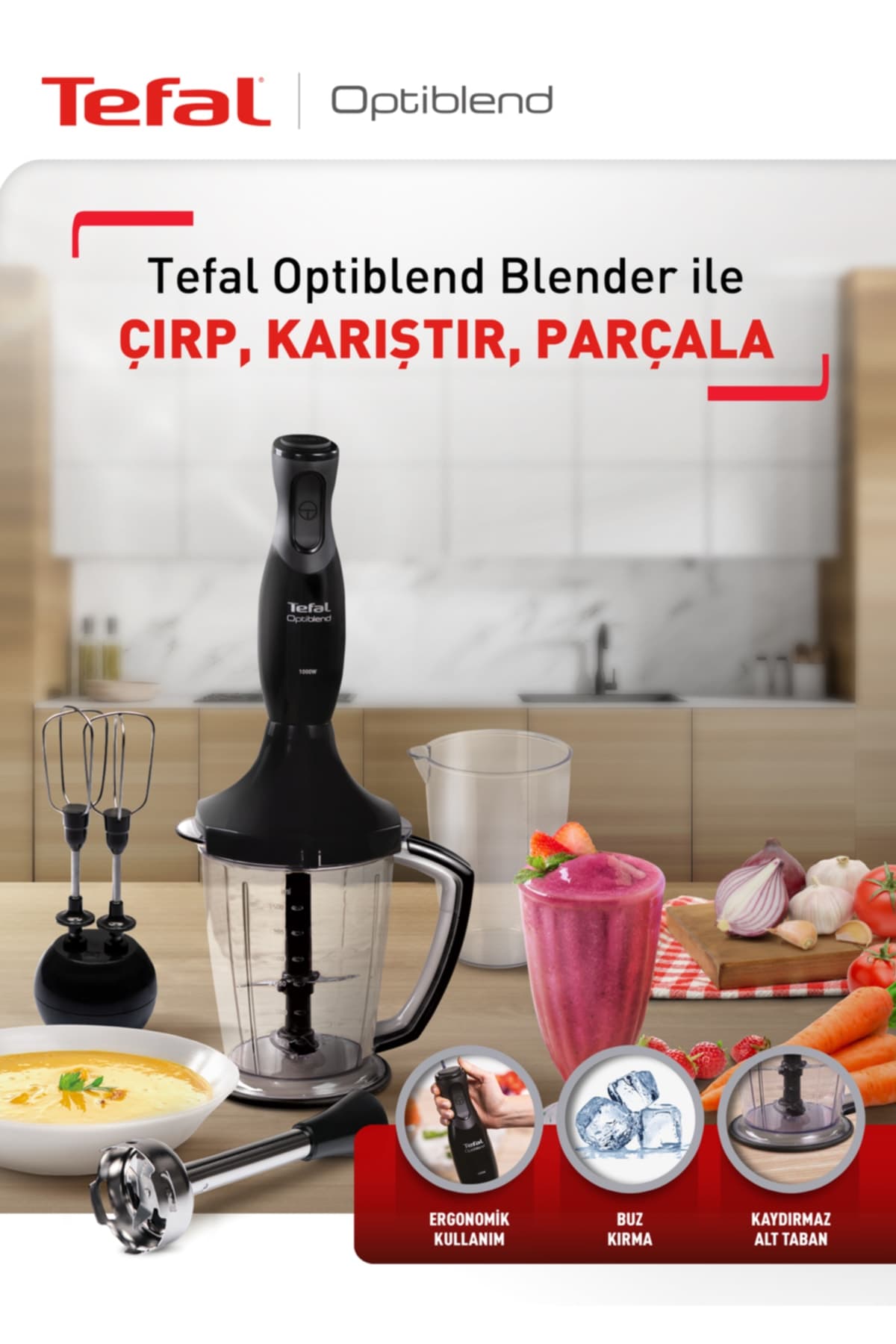 ست گوشتکوب برقی TEFAL Optiblend 1000 Watt ست گوشتکوب برقی TEFAL Optiblend 1000 Watt