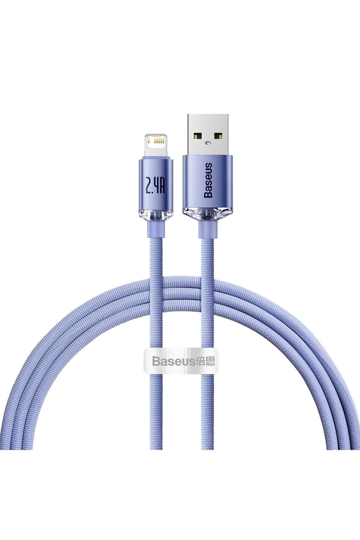 کابل دیتا Baseus Crystal Shine Series USB به iP 2.4A 1.2m آبی کابل دیتا Baseus Crystal Shine Series USB به iP 2.4A 1.2m آبی