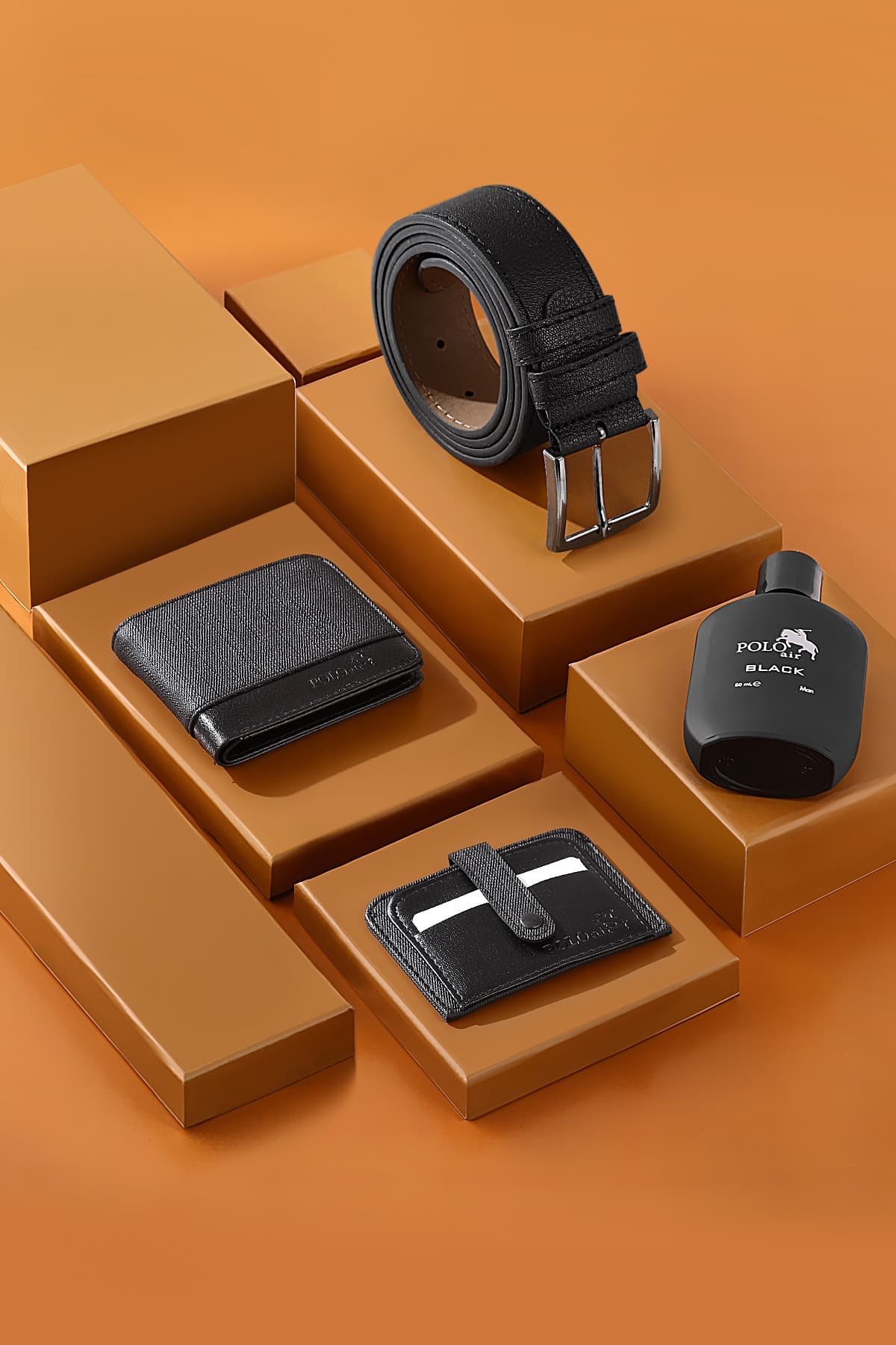 ست عطر مردانه Poloair کیف پول کمربند کارتخور اسپرت مشکی با جعبه ست عطر مردانه Poloair کیف پول کمربند کارتخور اسپرت مشکی با جعبه