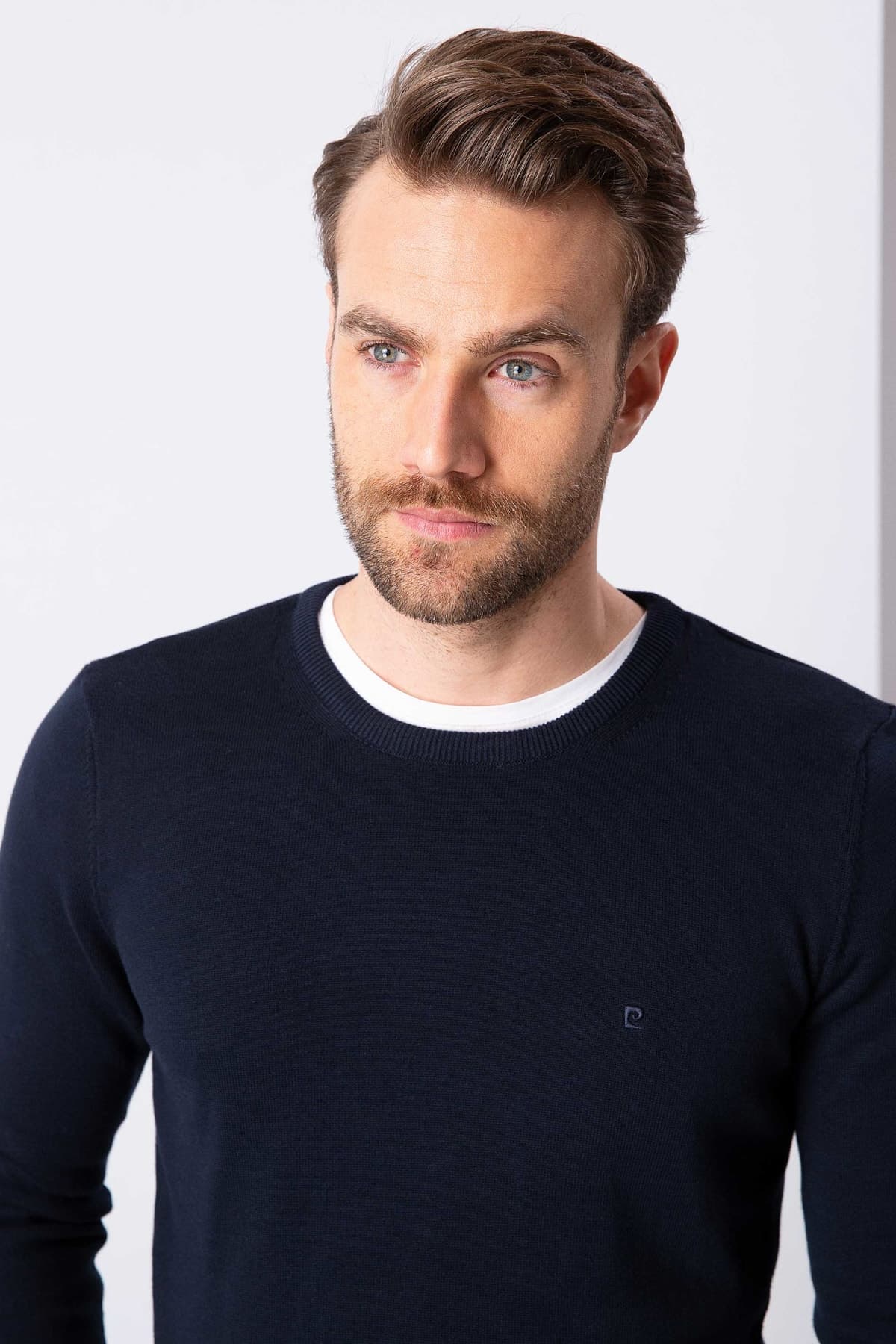 پلیور بافت مردانه Pierre Cardin سرمهای Slim Fit ساده پلیور بافت مردانه Pierre Cardin سرمهای Slim Fit ساده