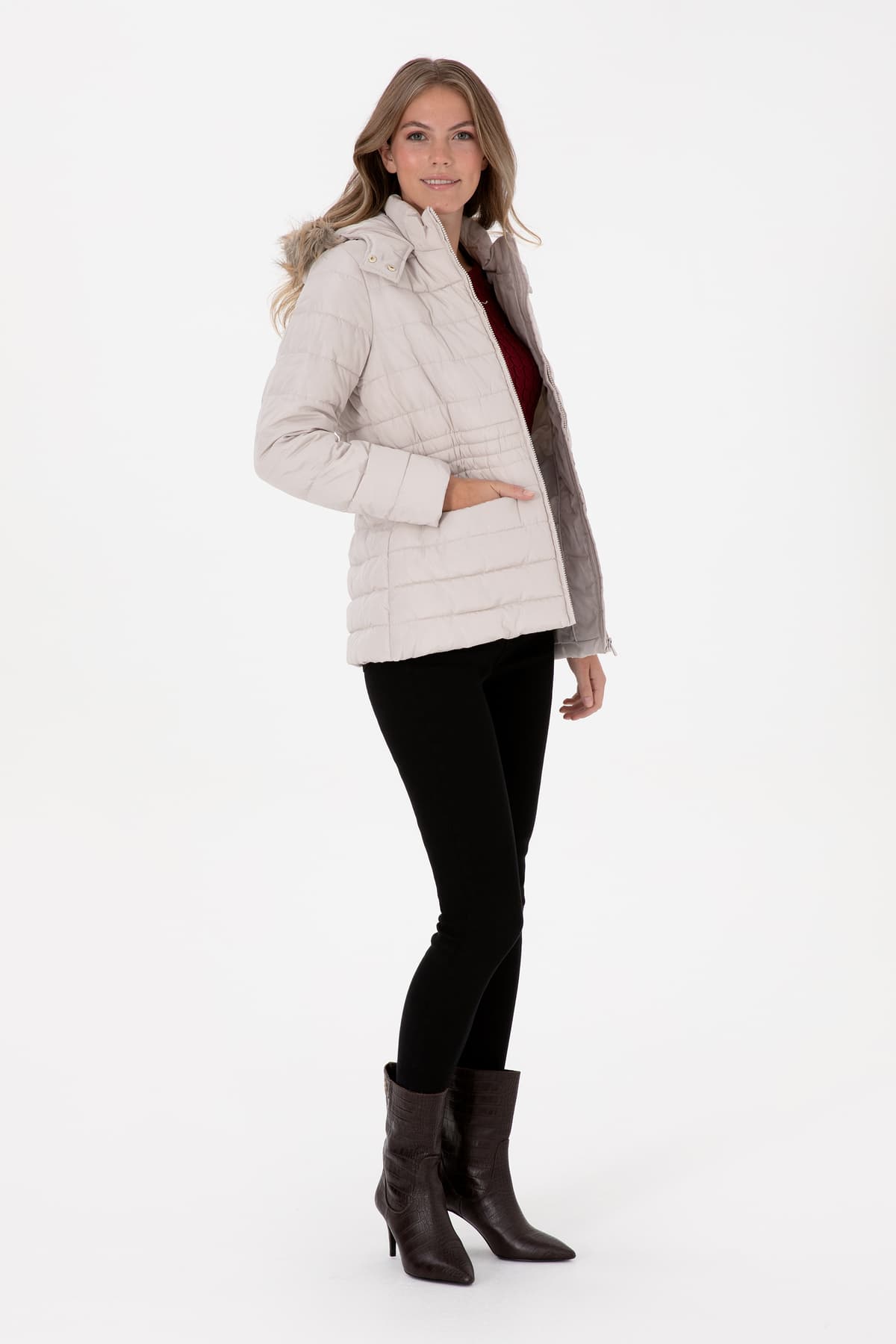 مونت زنانه U.S. Polo Assn. رنگ سنگی مدل 50308011-VR049 مونت زنانه U.S. Polo Assn. رنگ سنگی مدل 50308011-VR049