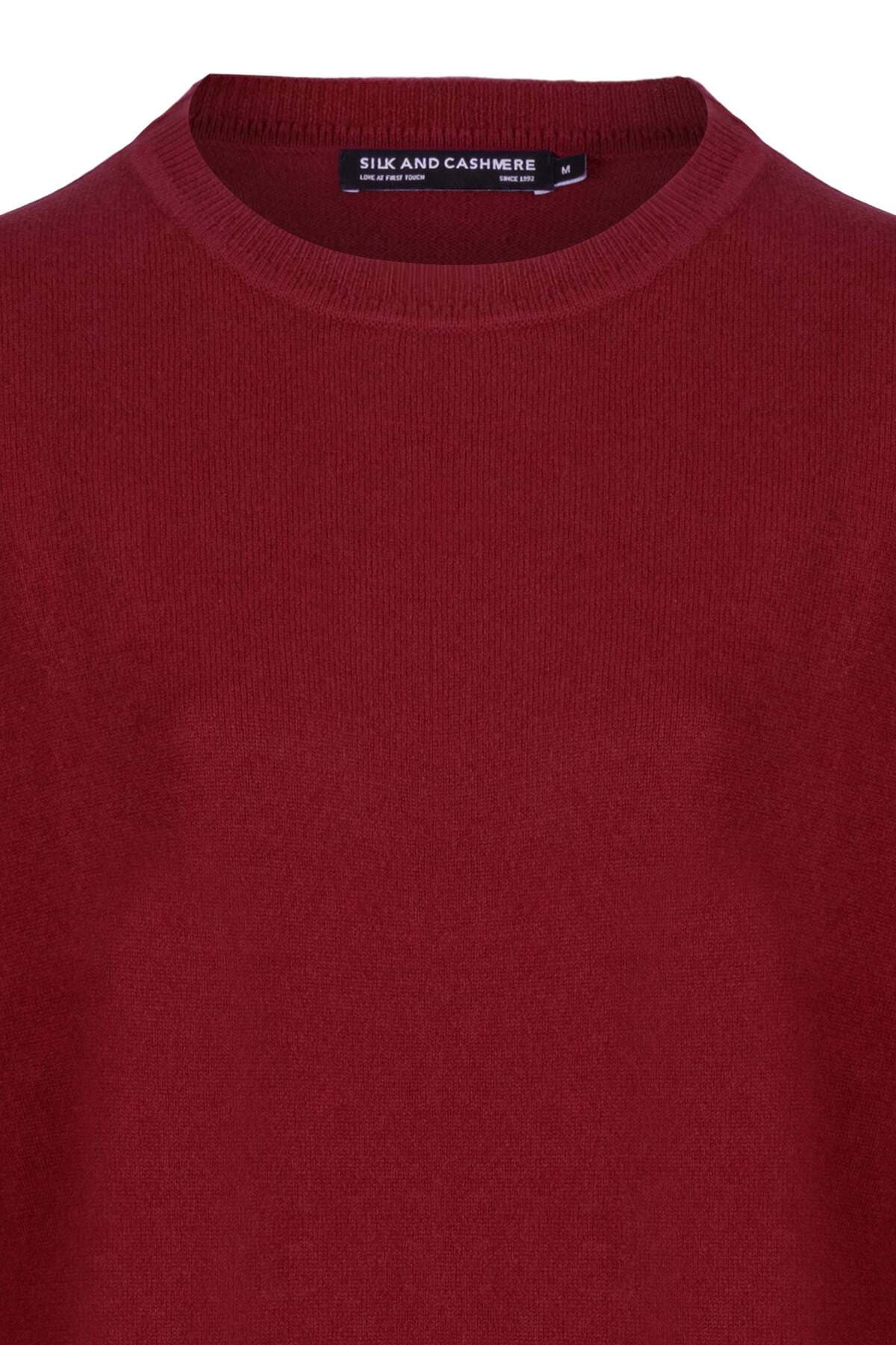 پلیور زنانه Silk and Cashmere کشمیر خالص یقه گرد قرمز آجری مدل Agata پلیور زنانه Silk and Cashmere کشمیر خالص یقه گرد قرمز آجری مدل Agata