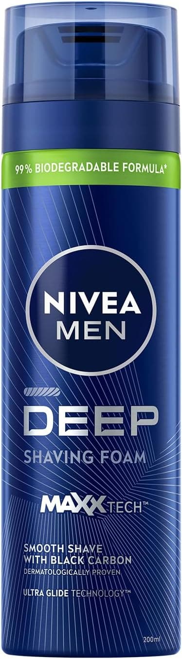 فوم اصلاح مردانه NIVEA MEN Deep Dimension با کربن فعال 200 ml فوم اصلاح مردانه NIVEA MEN Deep Dimension با کربن فعال 200 ml