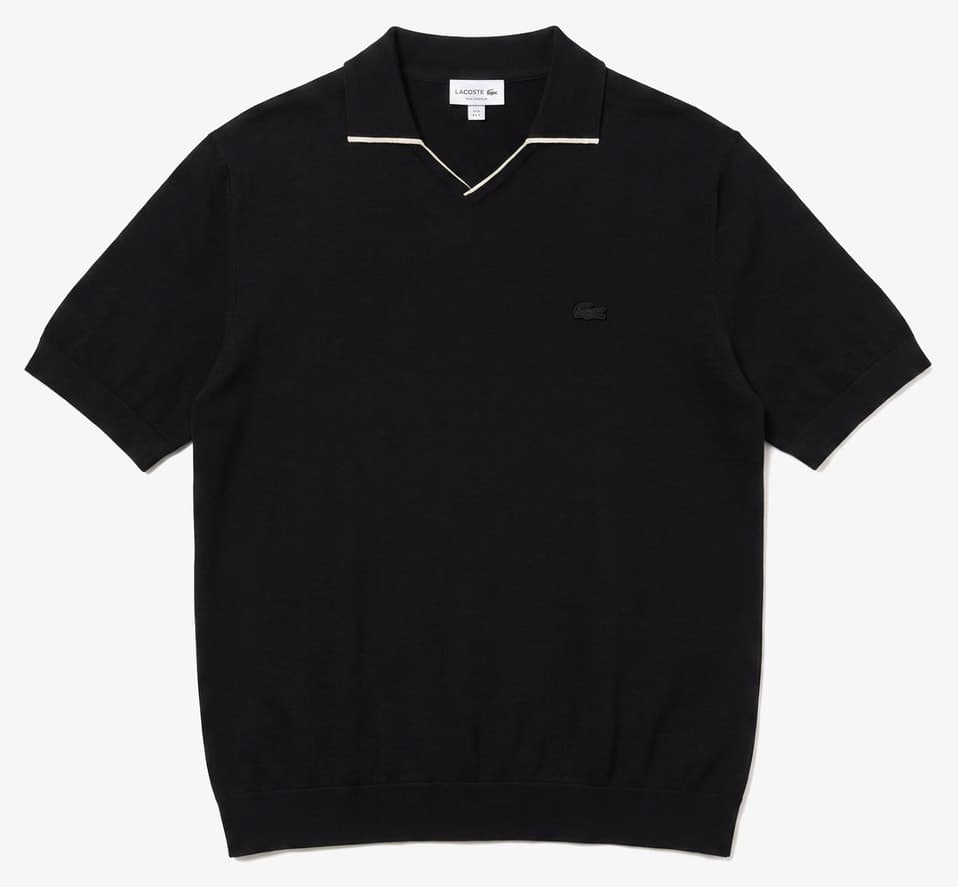 پولوشرت مردانه Lacoste بافت پشمی فیت معمولی آستین کوتاه مشکی پولوشرت مردانه Lacoste بافت پشمی فیت معمولی آستین کوتاه مشکی
