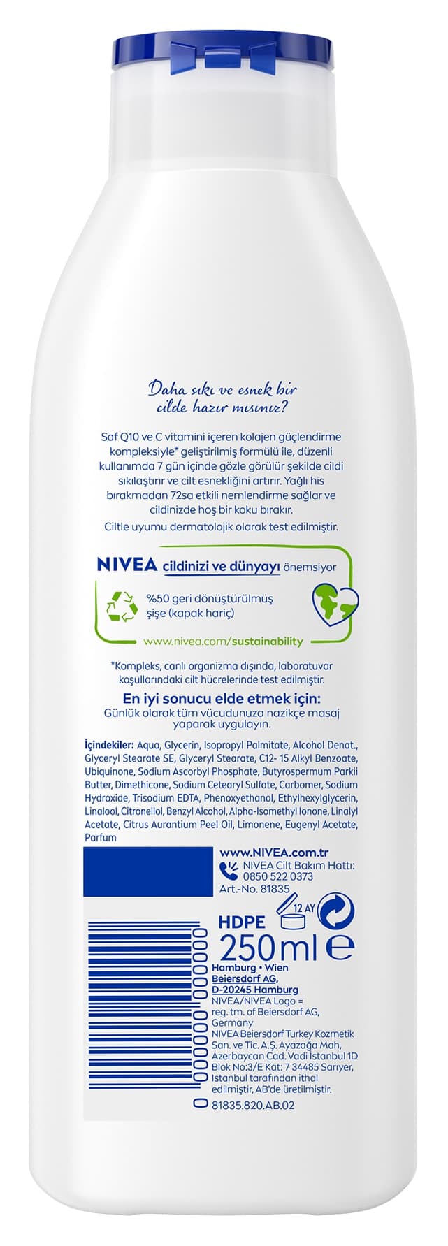 لوسیون بدن NIVEA سفتکننده حاوی Q10 و ویتامین C 250ml لوسیون بدن NIVEA سفتکننده حاوی Q10 و ویتامین C 250ml